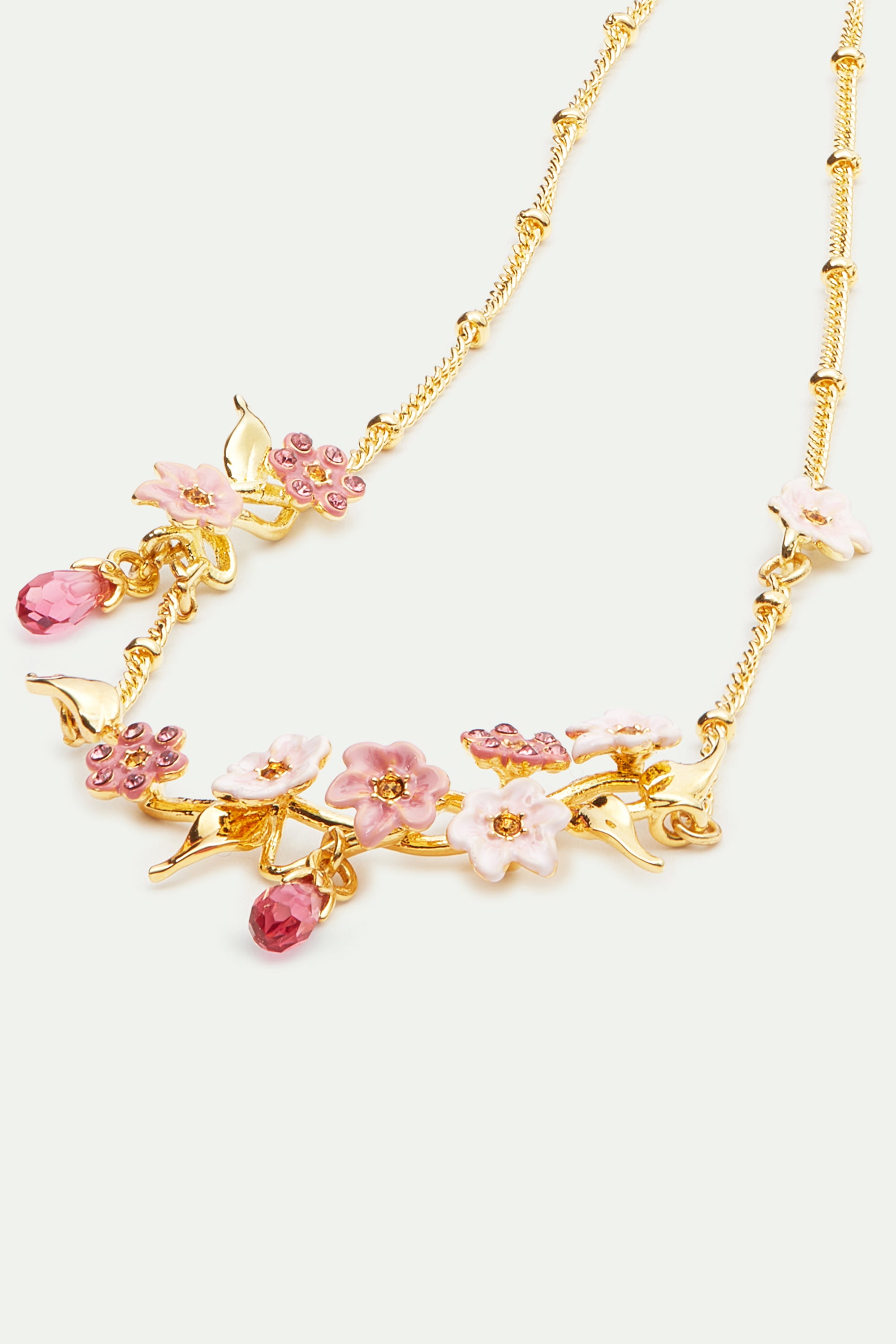 Pink jasmine flower Statement necklace