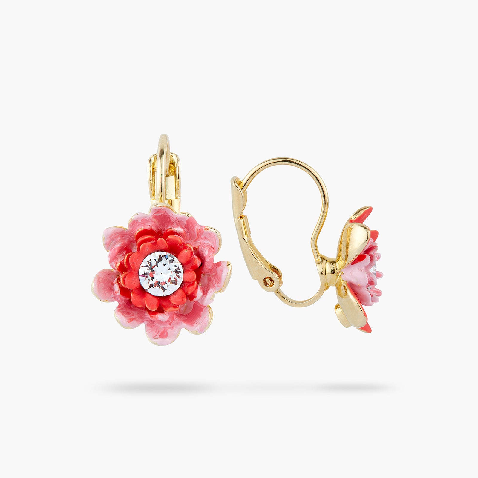 Boucles d’oreilles dormeuses anémone et gerbera