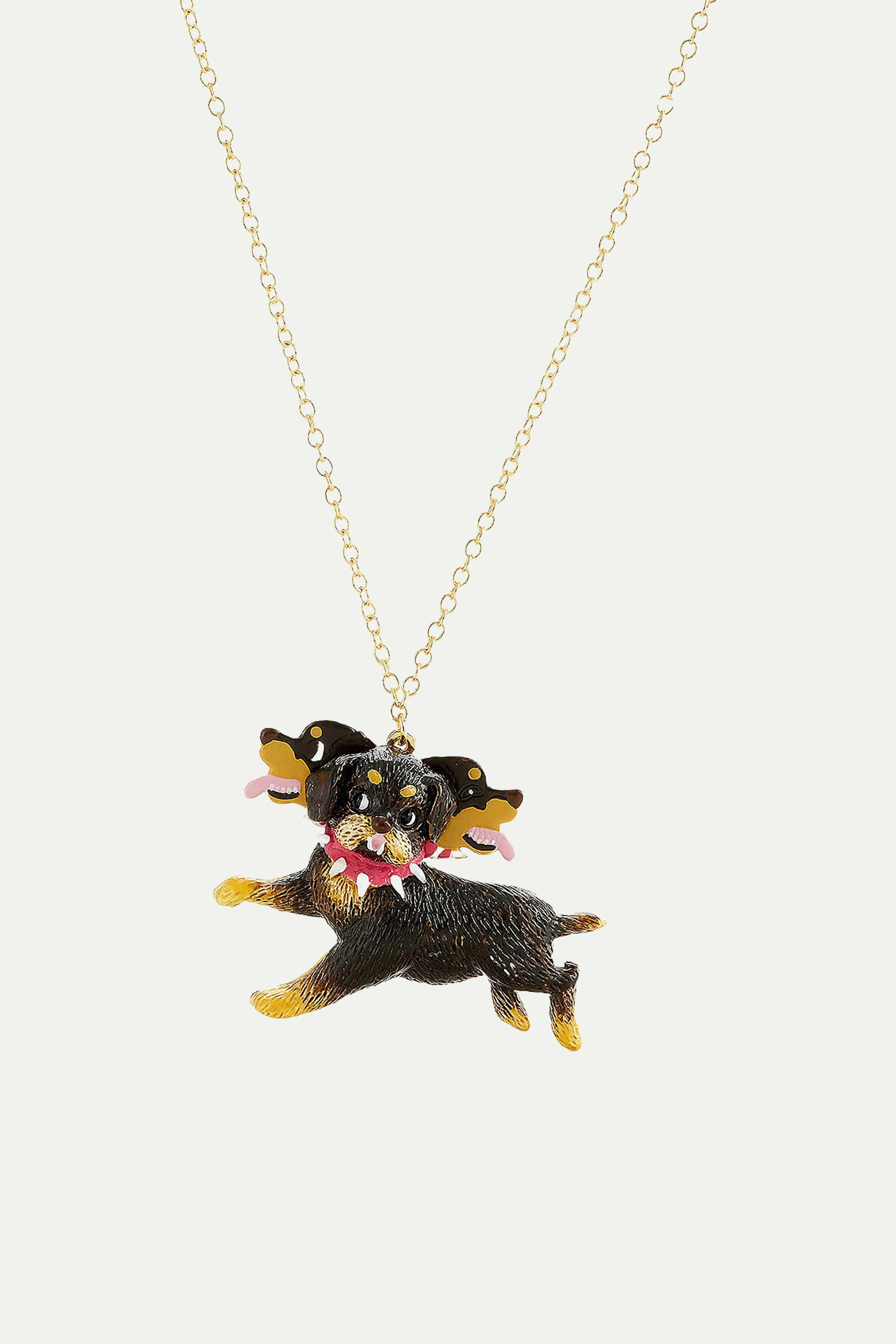 Greek mythology three-headed dog long necklace