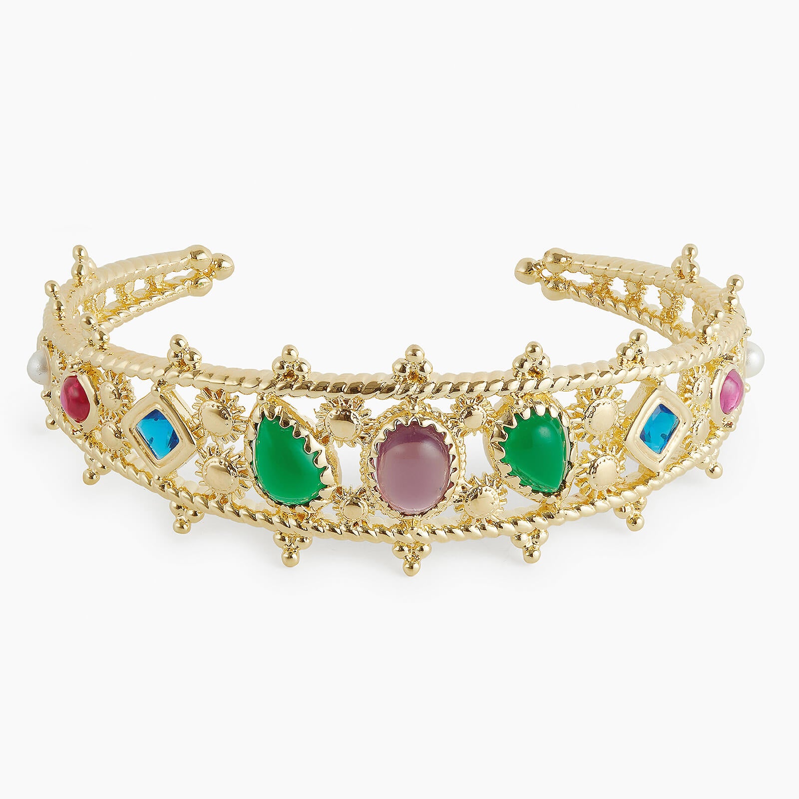 Coloured stones bangle bracelet