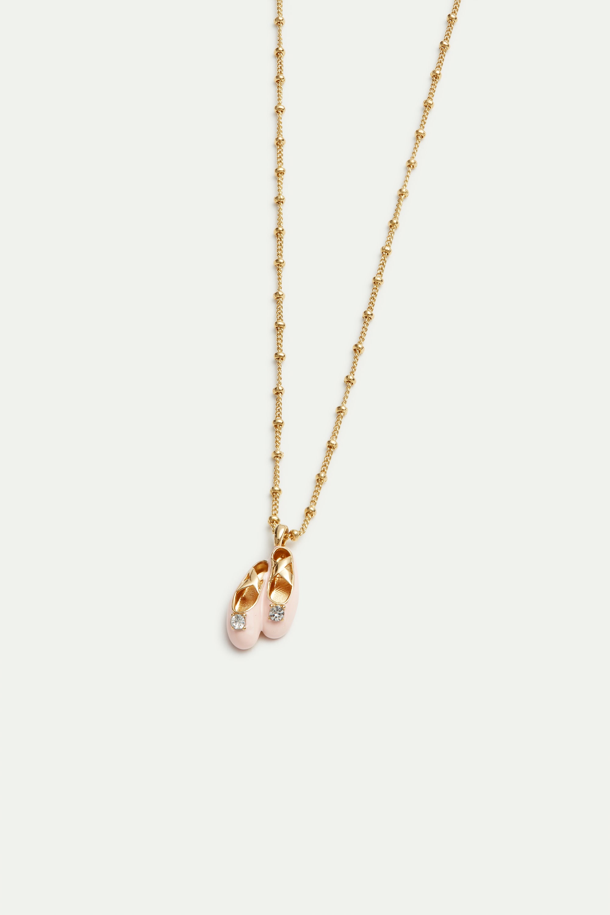 Pink ballet slipper pendant necklace