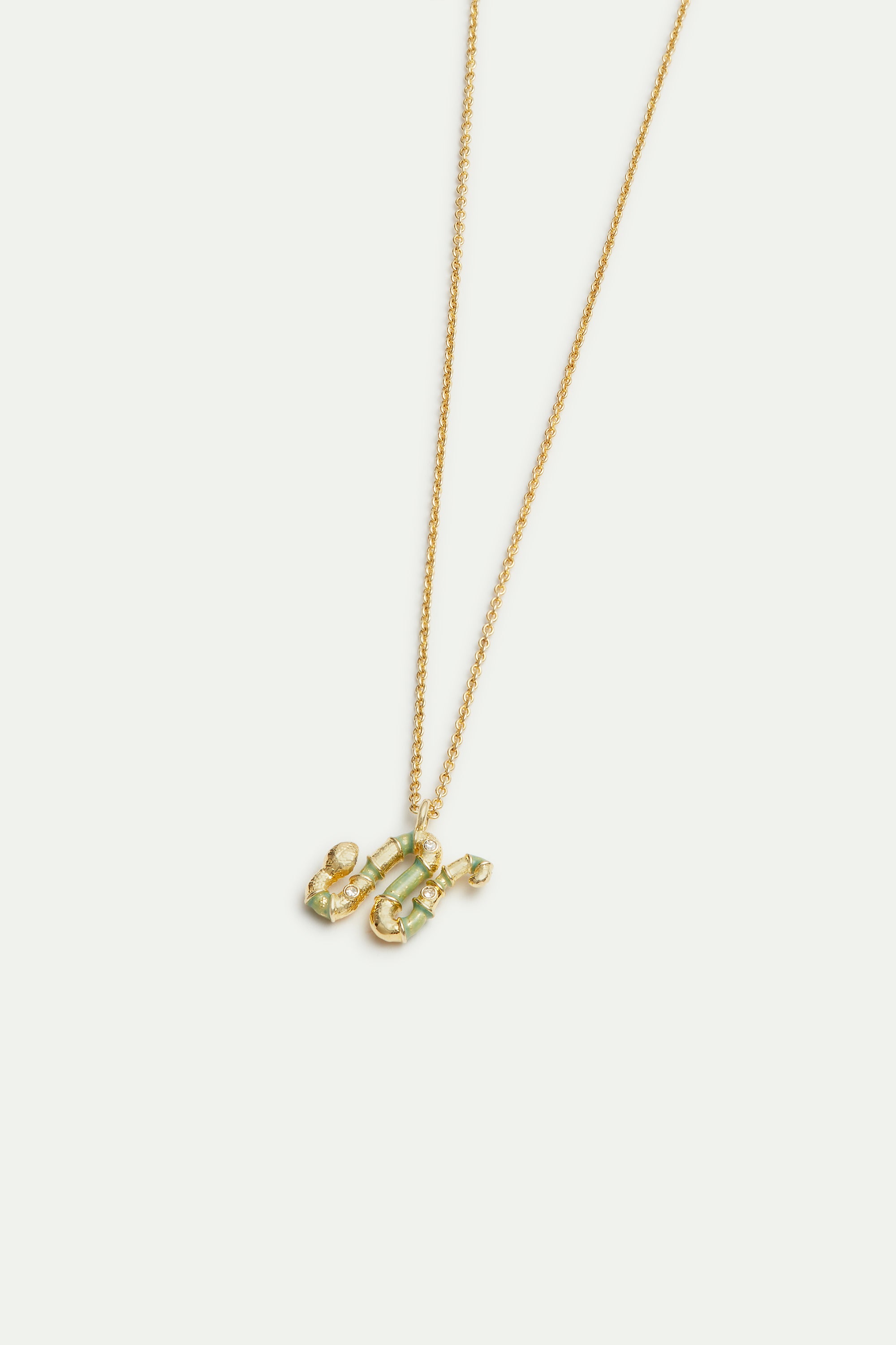 Green snake pendant necklace