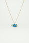 Siberian iris and faceted glass pendant necklace