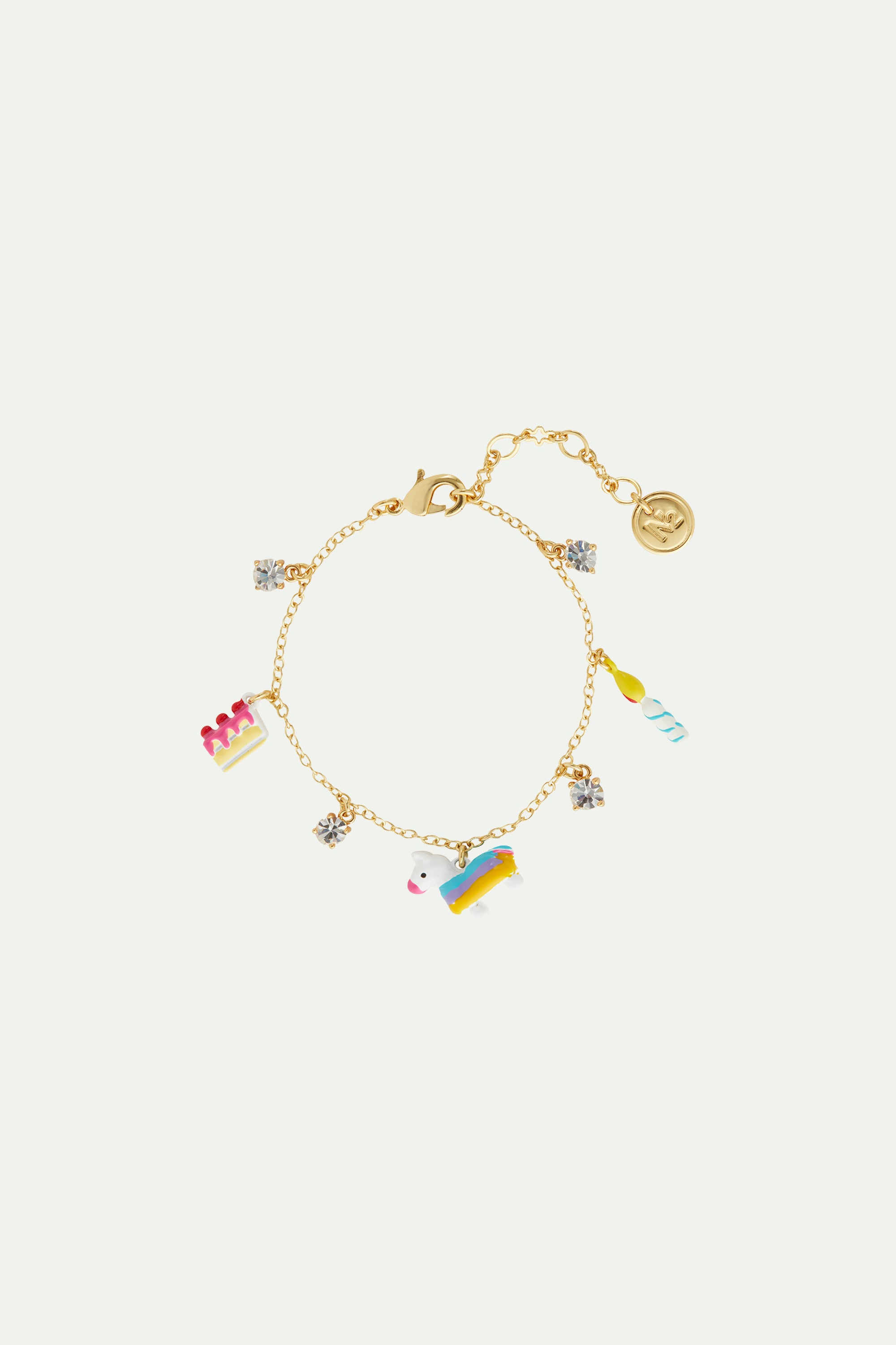 Cake, Piñata and candle charm bracelet