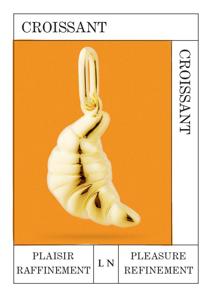 Golden croissant pendant: Pleasure and Refinement