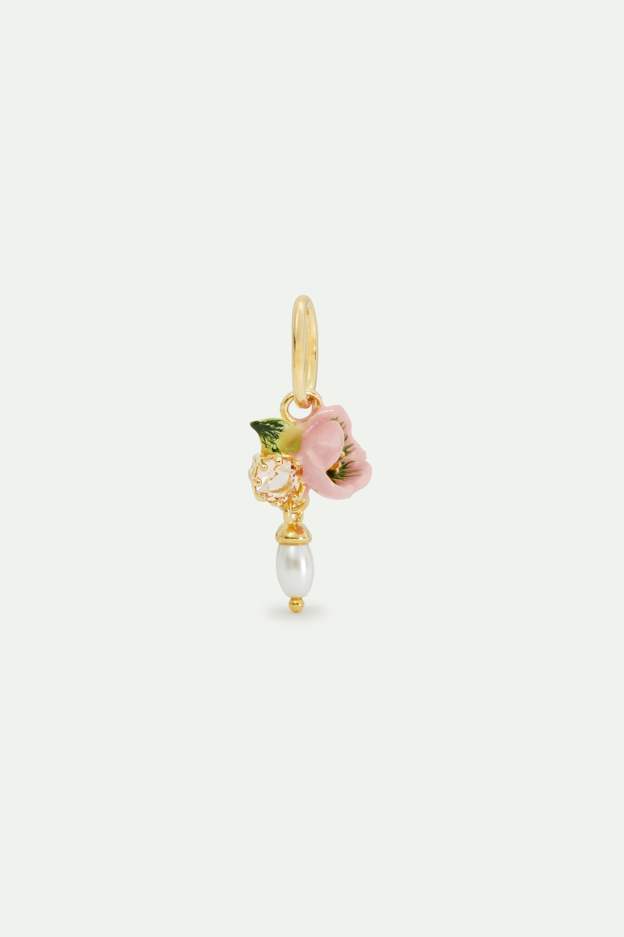 Pink helleborus and artificial pearl pendant, Feminity and Gentleness