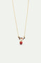 Robin and apple pendant necklace