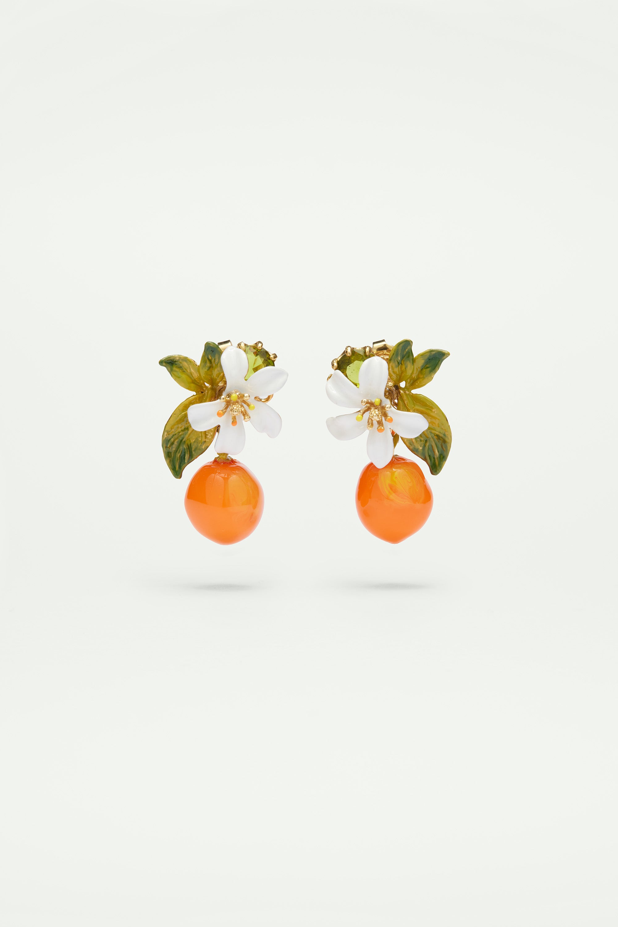 Boucles d'oreilles orange et fleur d'oranger