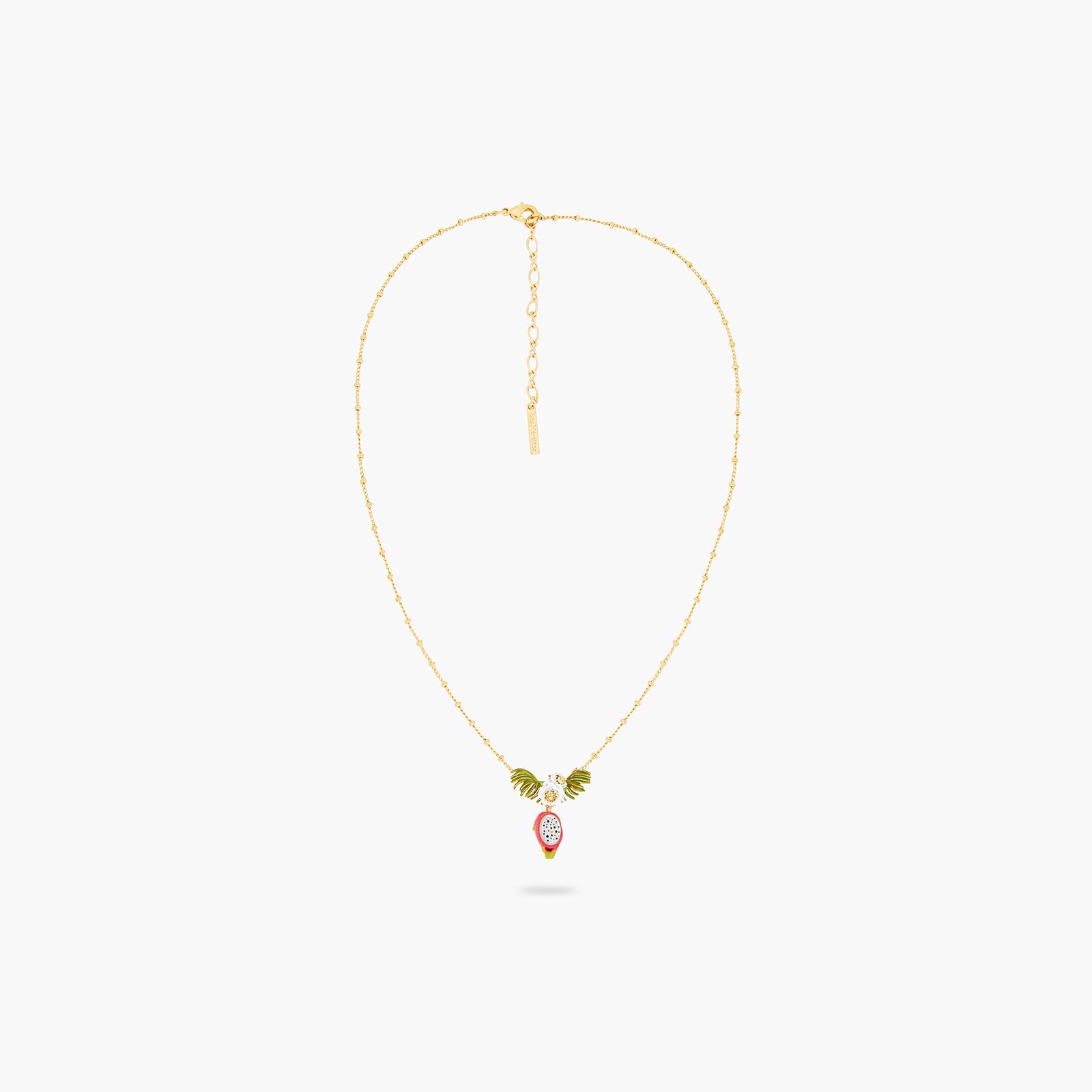 Collier pendentif fruit du dragon et fleur de pitaya