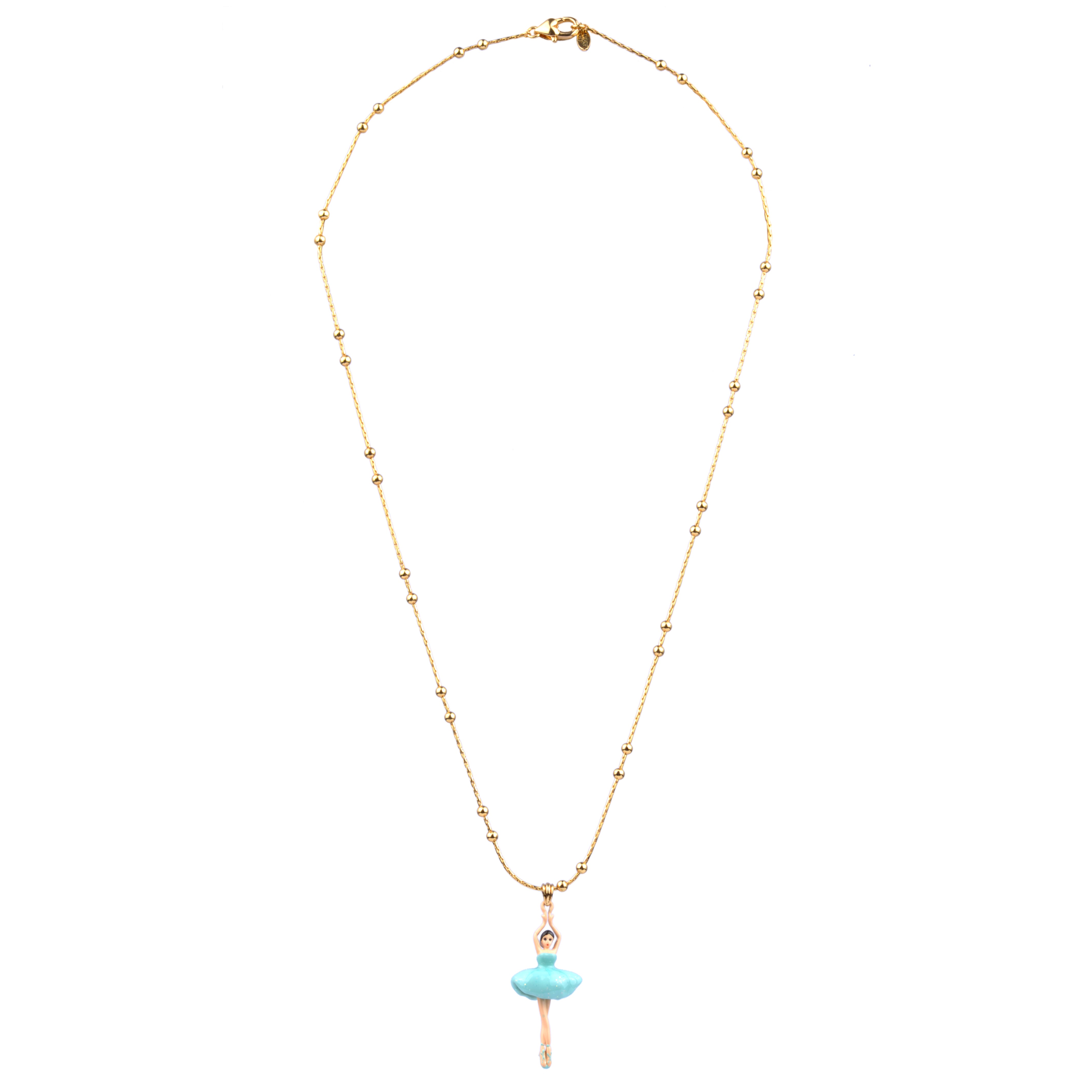 Collier simple pas de deux bleu