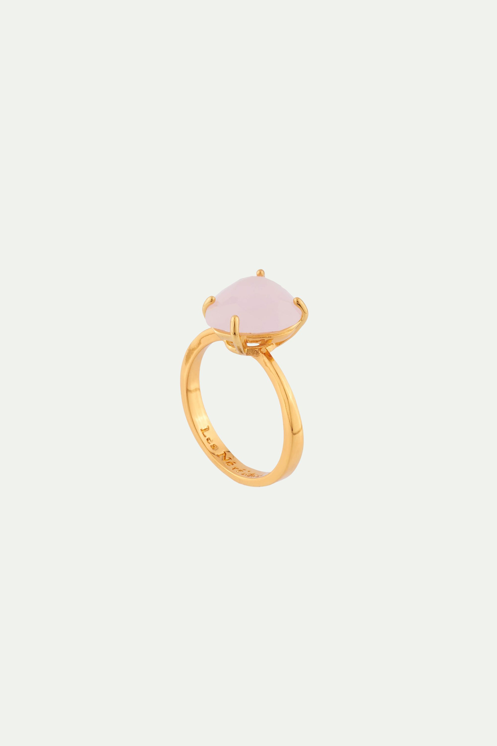 Bague solitaire pierre cœur la diamantine rose