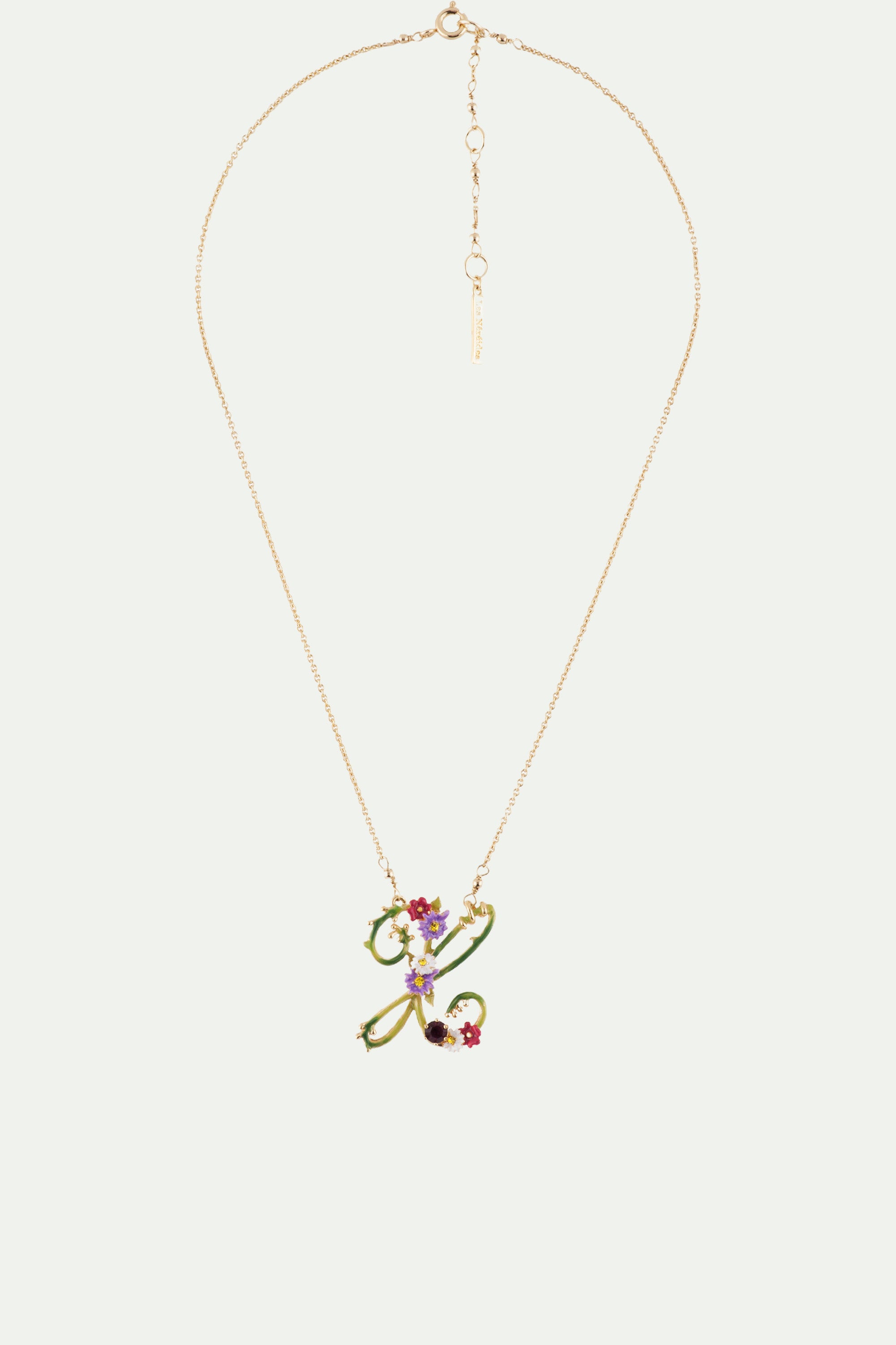 Collier lettre florale X