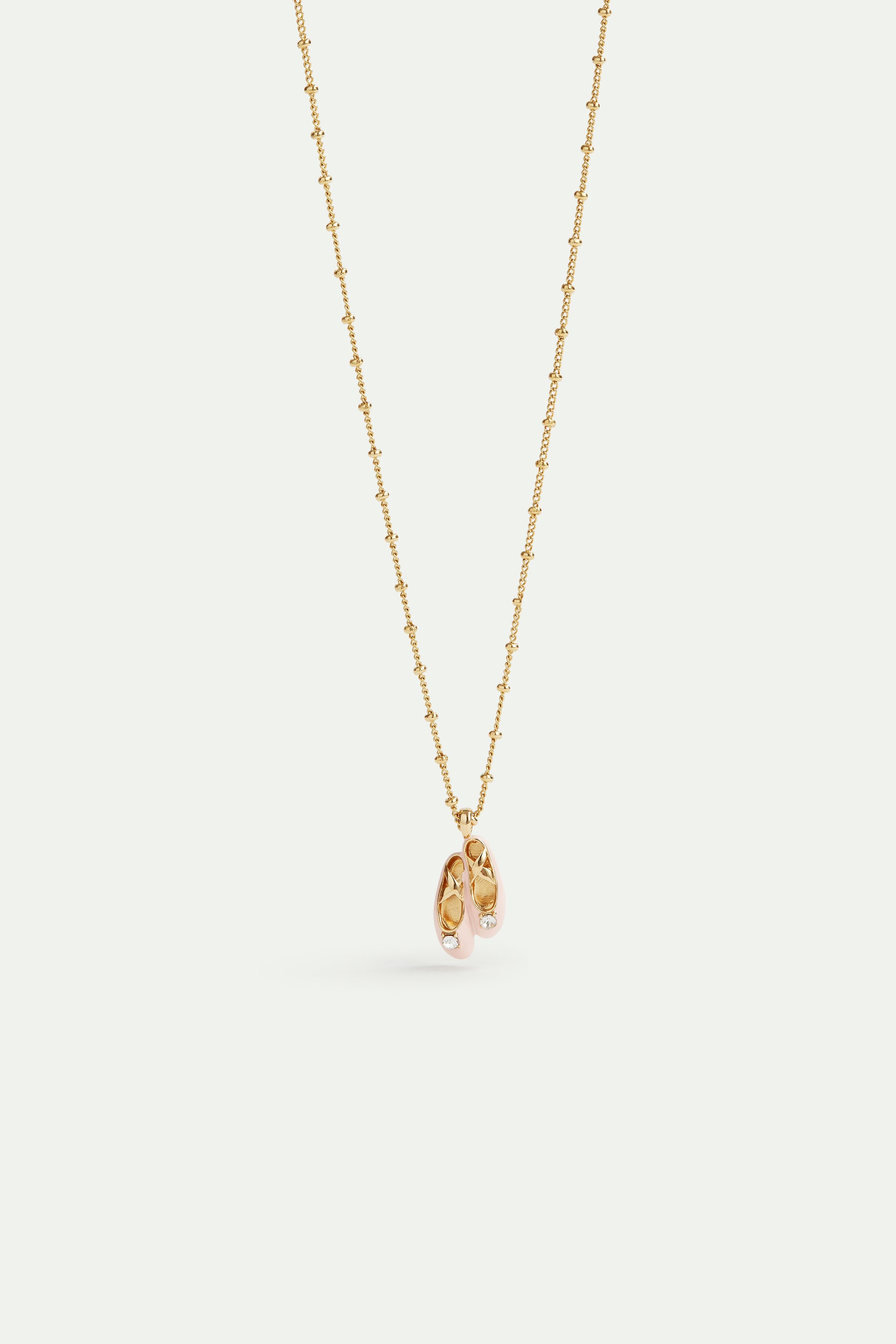 Pink ballet slipper pendant necklace