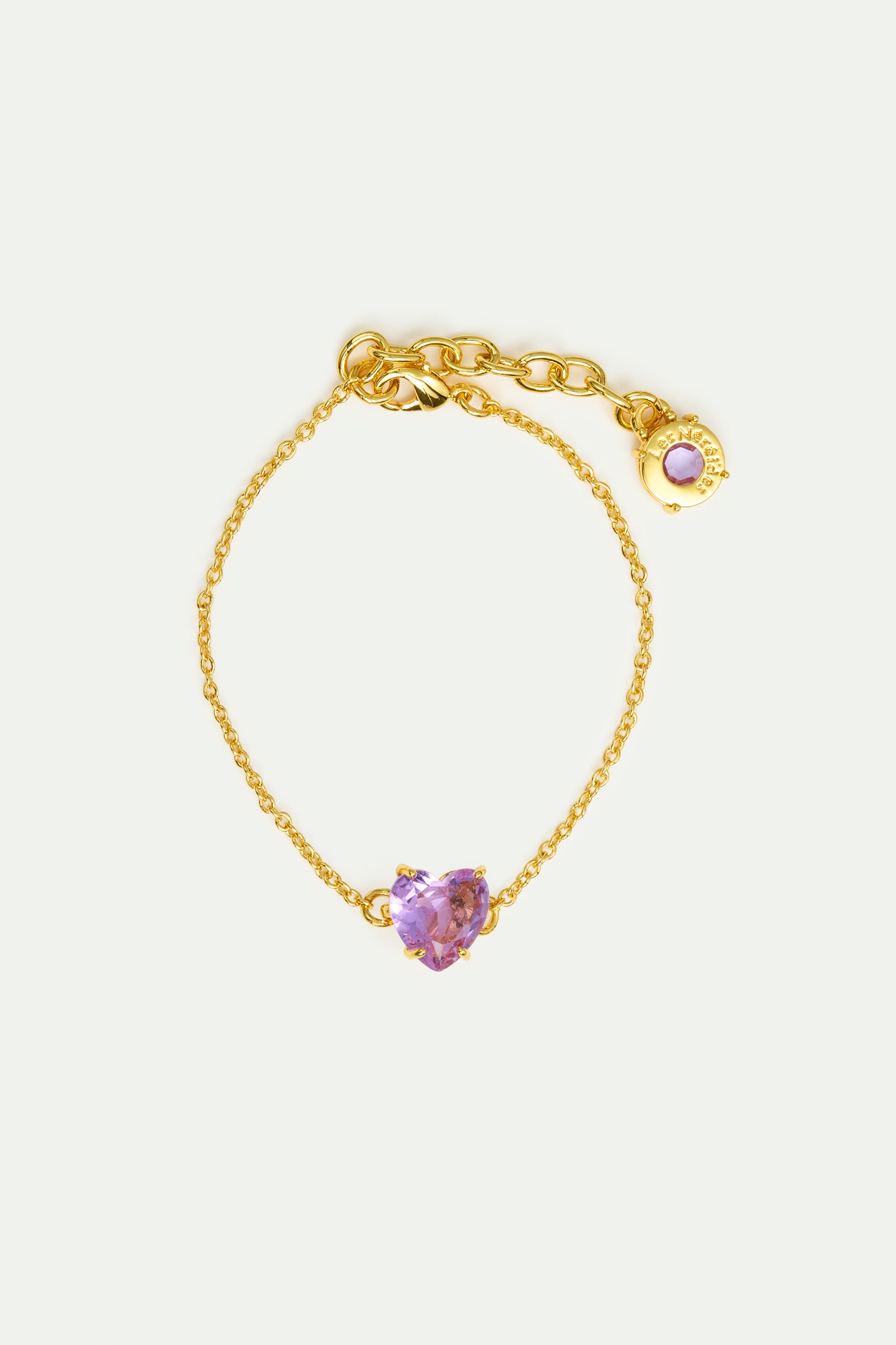 Pulsera fina piedra corazón La Diamantine lavanda