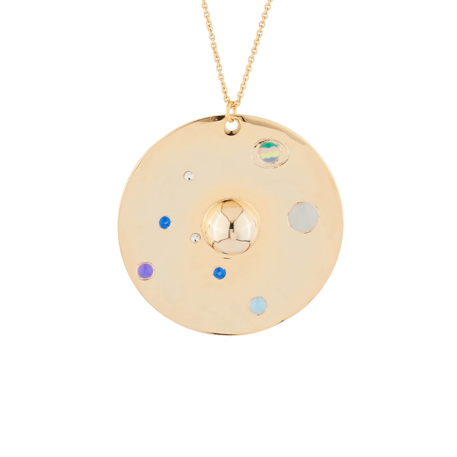 Solar system thin pendant necklace