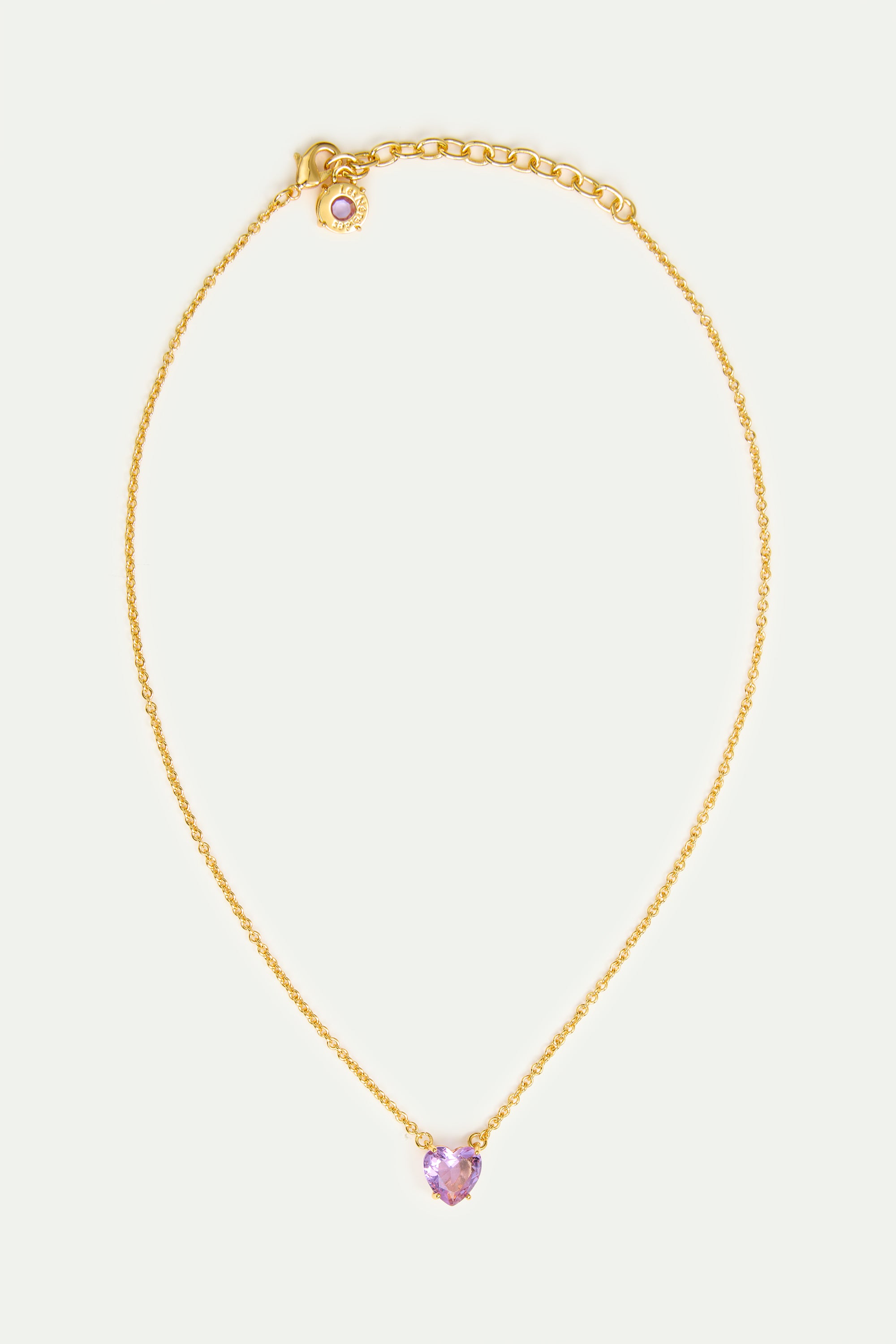 Collar fino piedra corazón La Diamantine lavanda