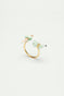 Mini pas de deux and aqua green butterfly adjustable ring