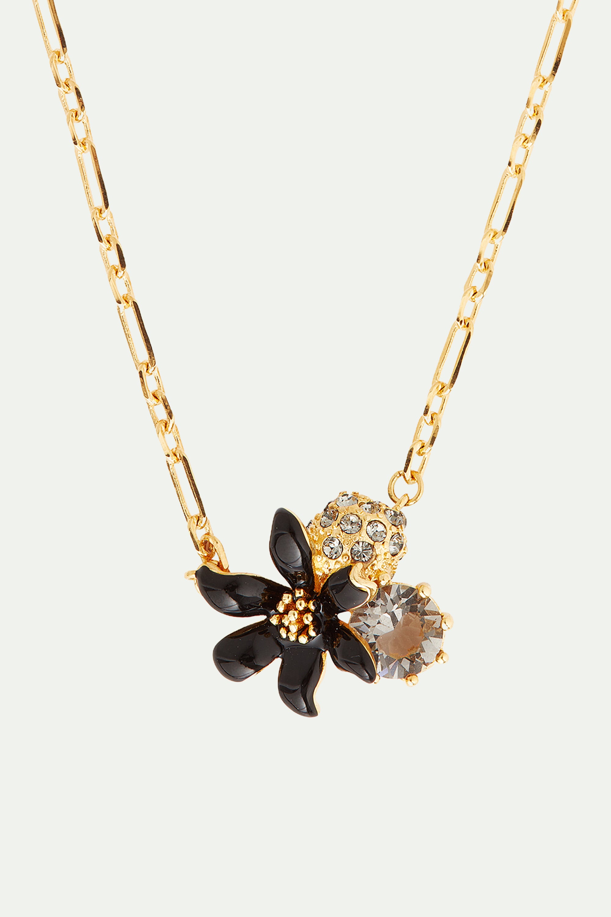 Collar pendiente Flor de Lis negra