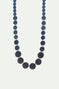 Ocean blue diamantine multiple round stone long necklace