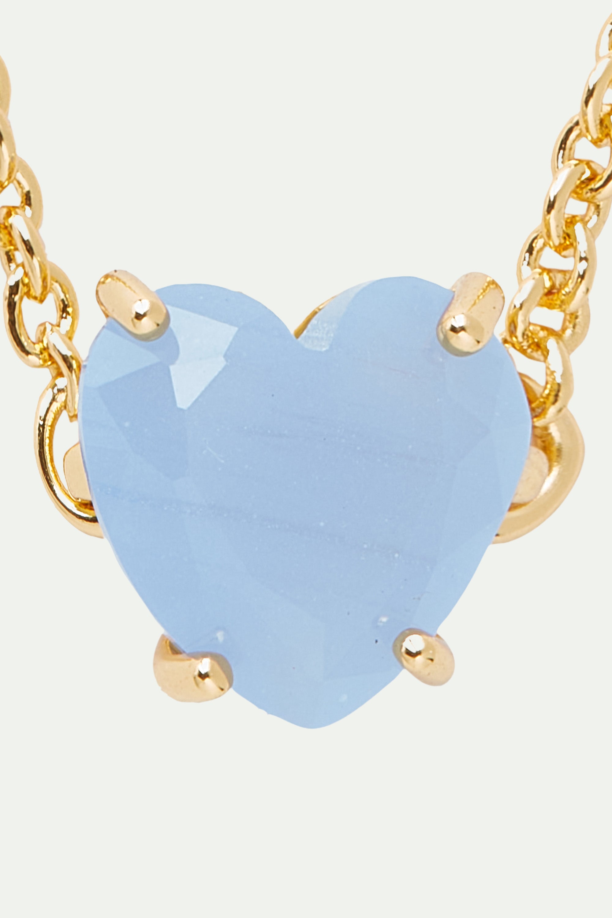 Collier pendentif cœur La Diamantine bleu ciel