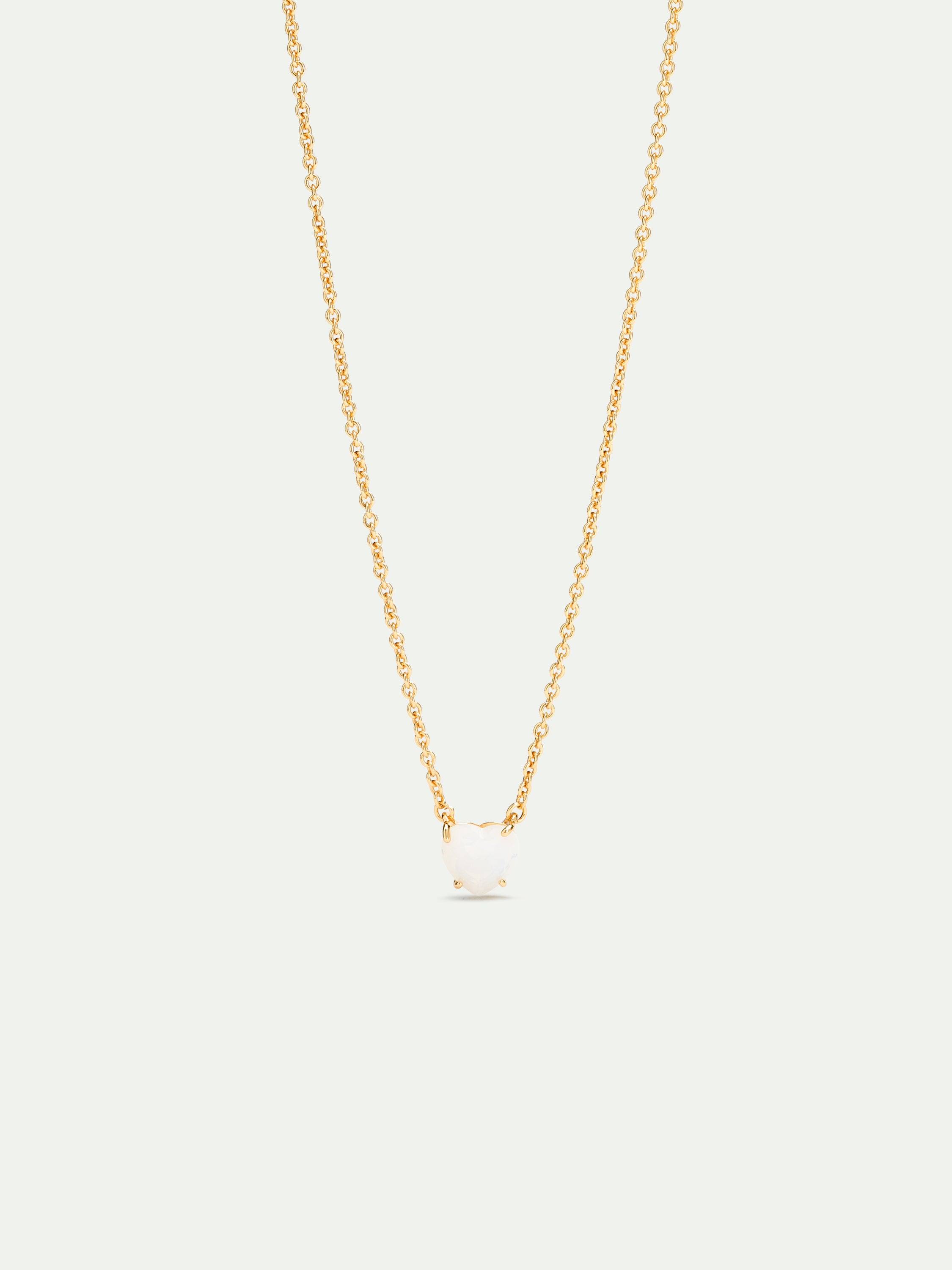 Collier pendentif cœur La Diamantine blanc opalescent