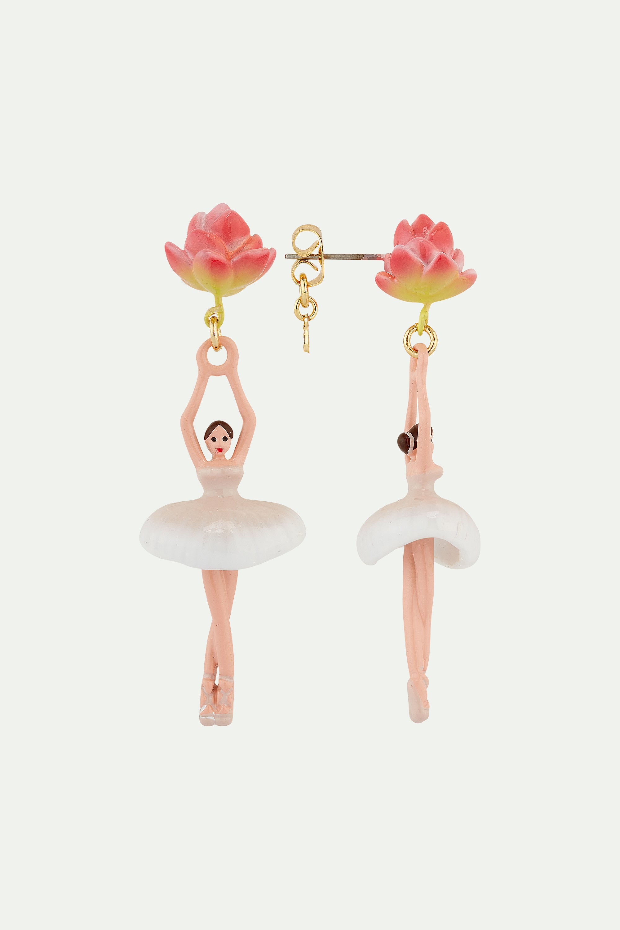 Boucles d'Oreilles Tiges Ballerine Fleur de Lotus