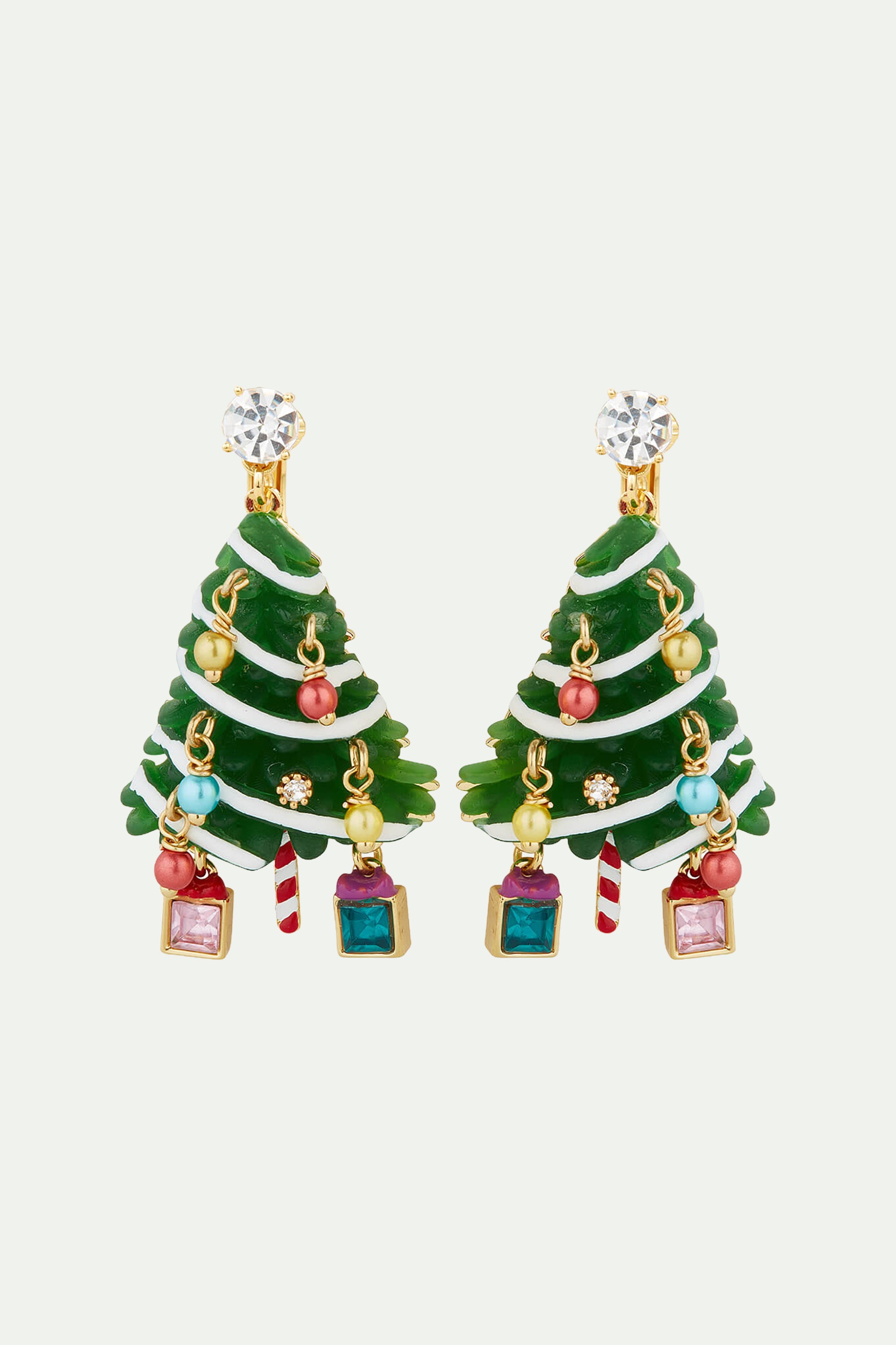 Boucles d'Oreilles Clips Sapin de Noël