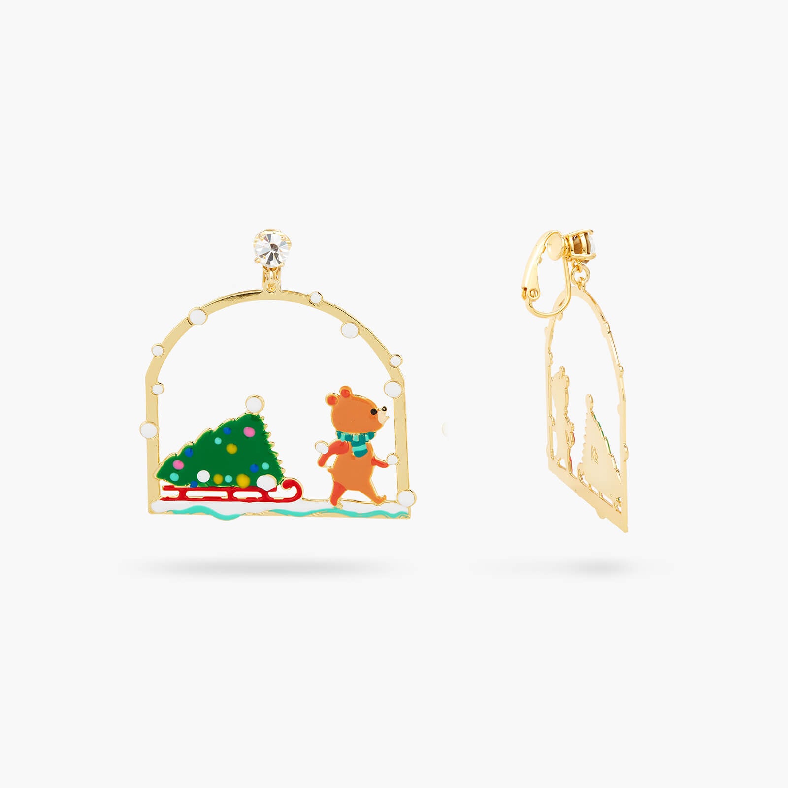 Pendientes bolitas Árbol de Navidad y Osito