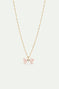 Pink ribbon and crystal pendant necklace