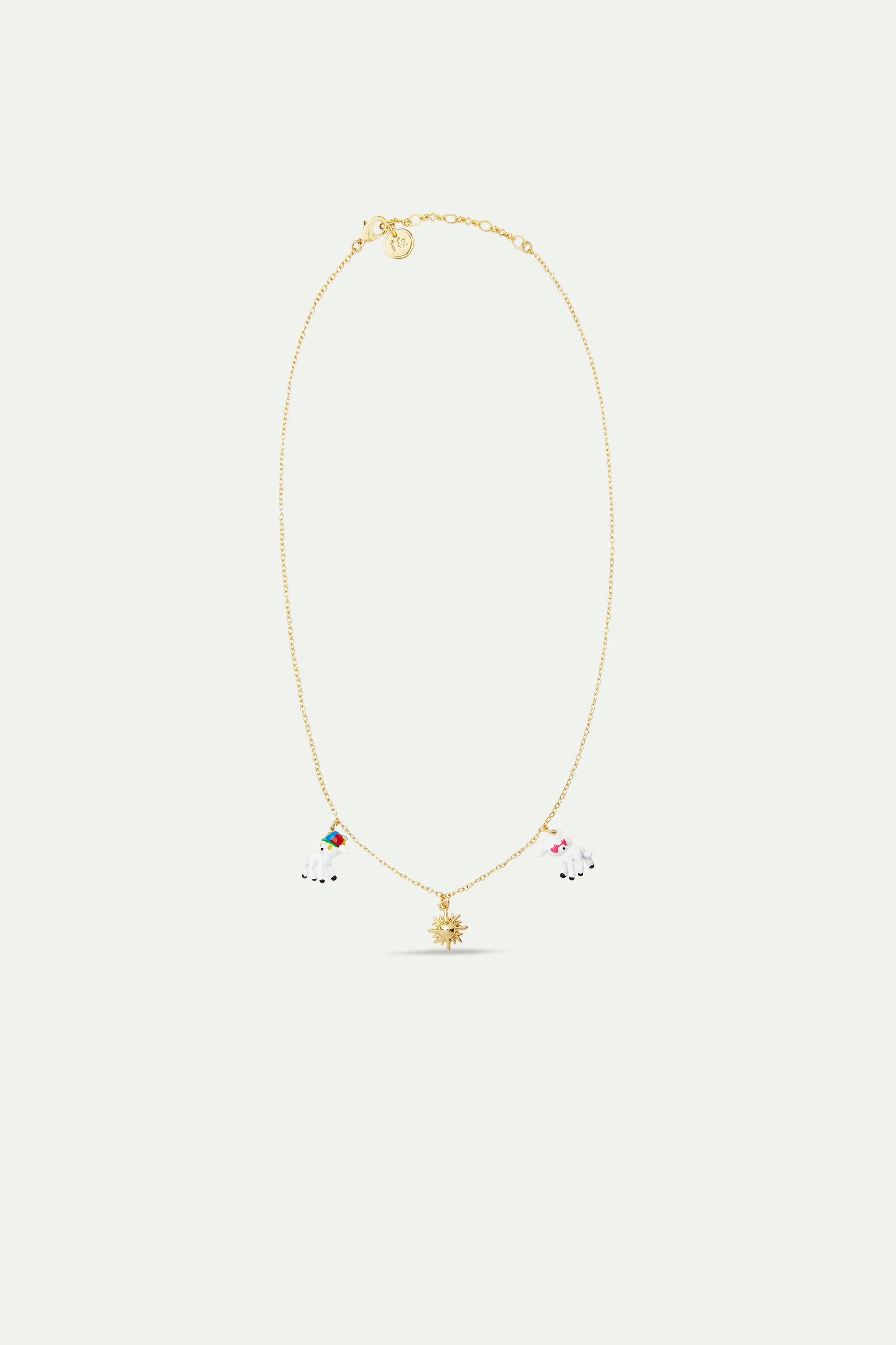 Collier pendentif soleil et agneaux