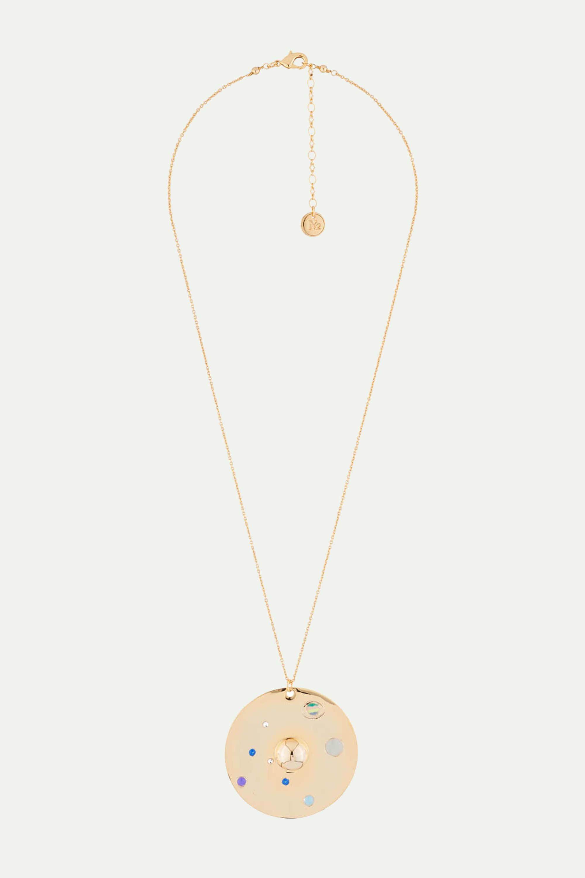 Solar system thin pendant necklace