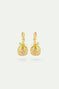 Boucles d'oreilles dormeuses fleur d'edelweiss et oxydes de zirconium