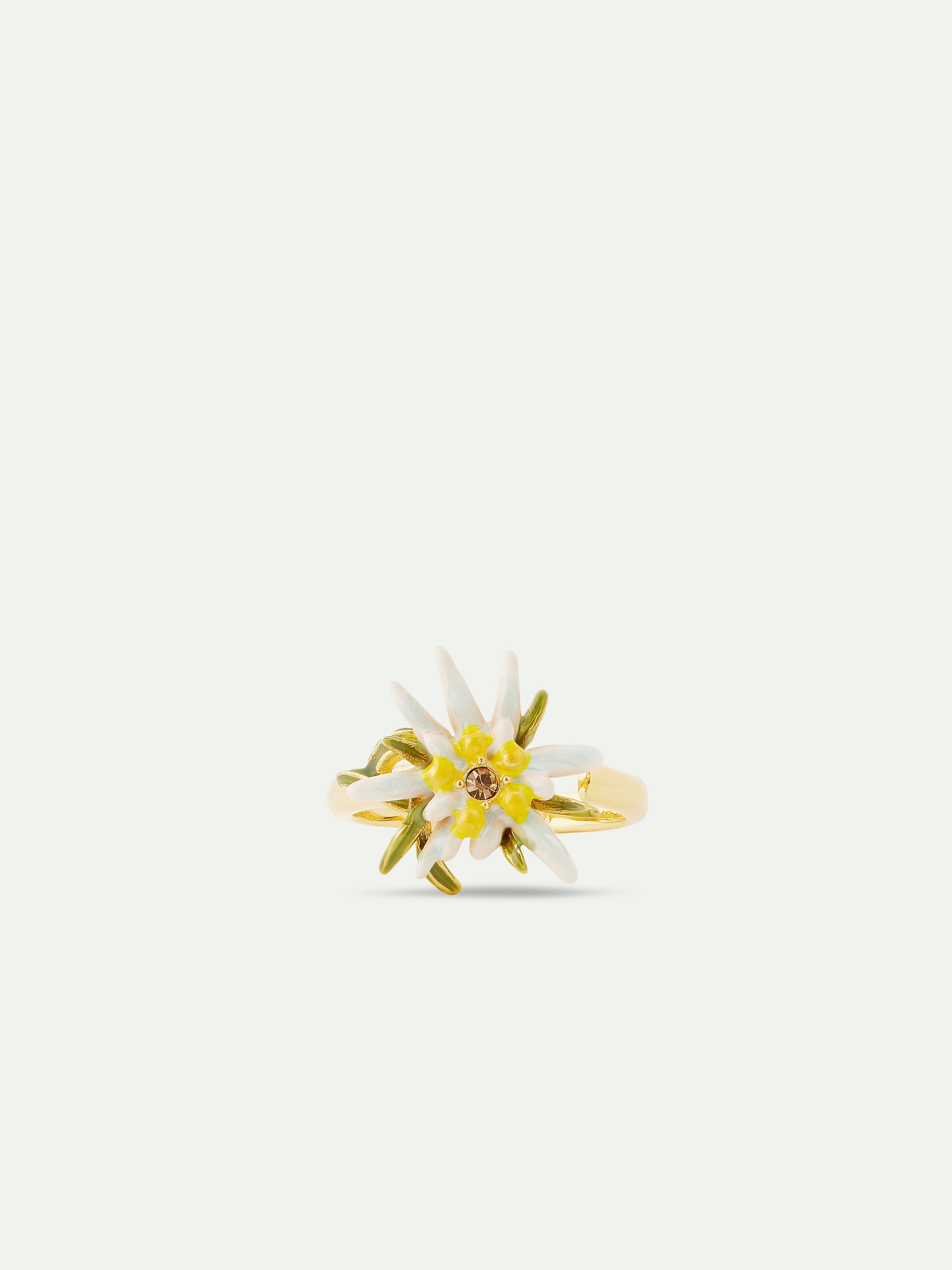 Edelweiss flower adjustable ring