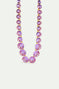 Long lavender diamantine round stone necklace