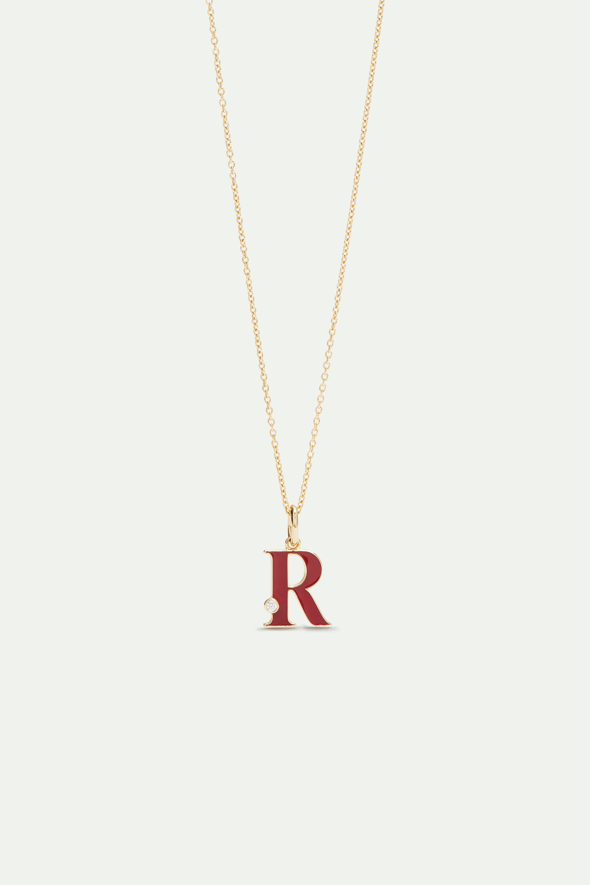 Collier pendentif lettre R