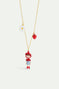 Little Red Riding Hood, strawberry and daisy pendant necklace