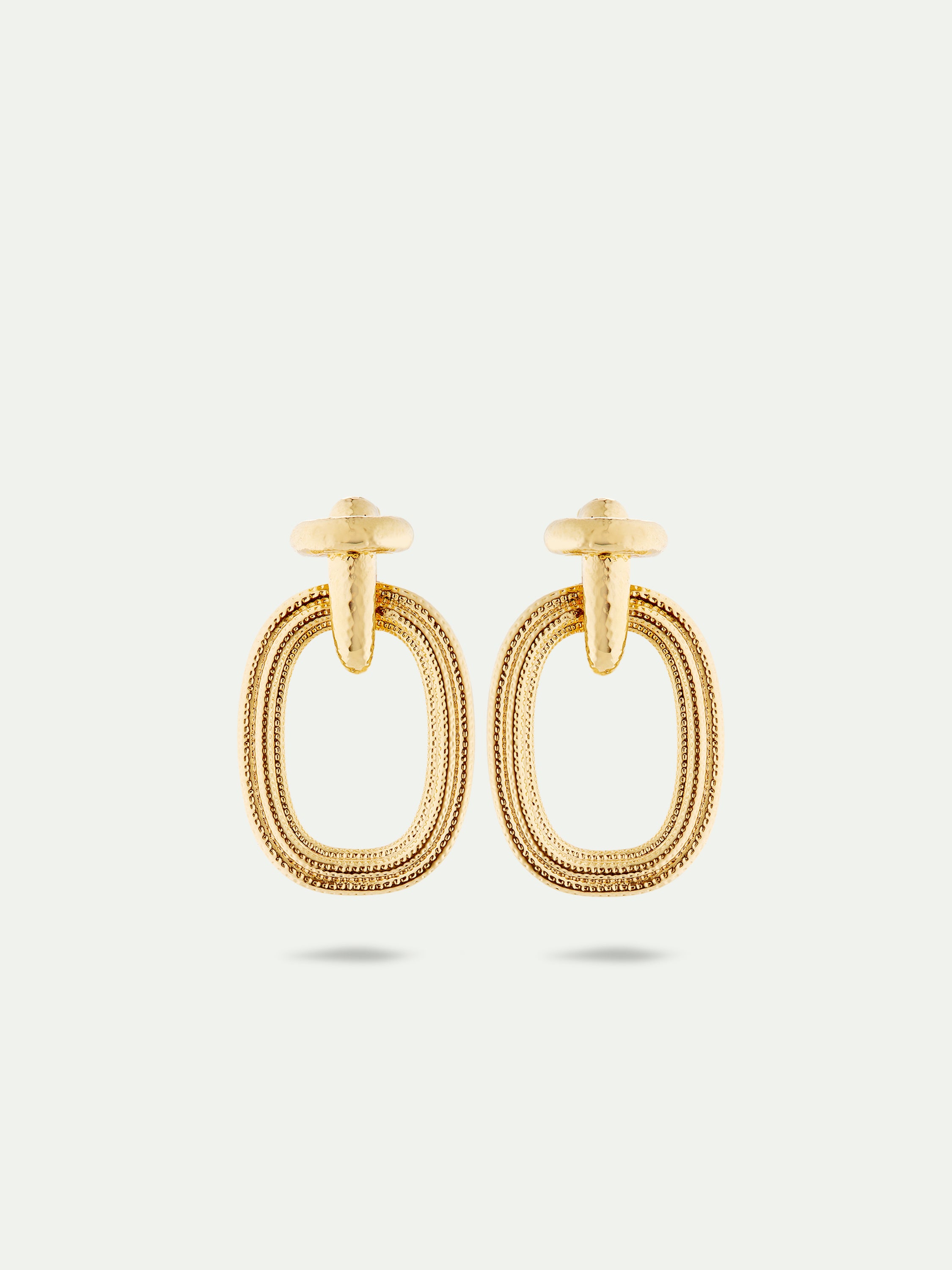 Gold duo of textures earrings