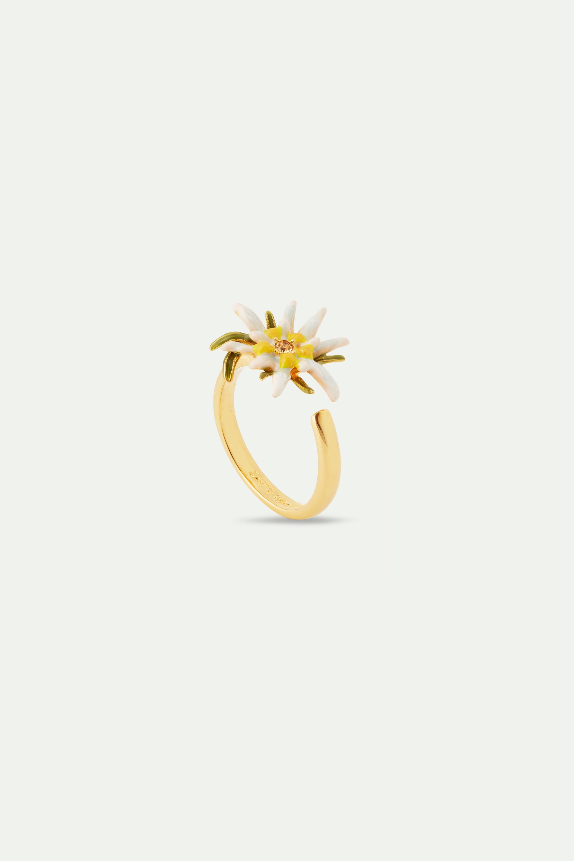 Anillo de flor de edelweiss ajustable