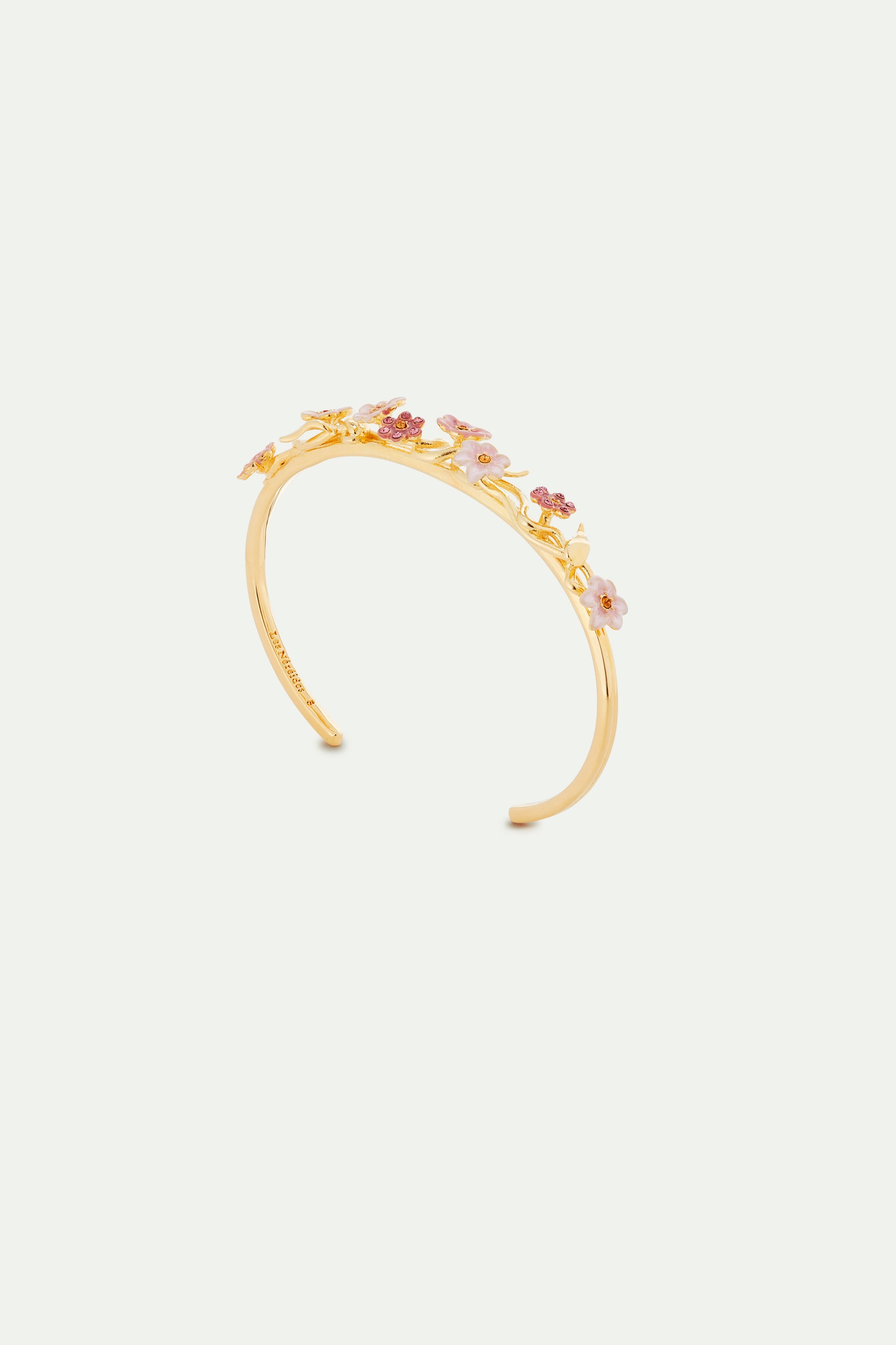 Bracelet jonc fleurs de jasmin roses