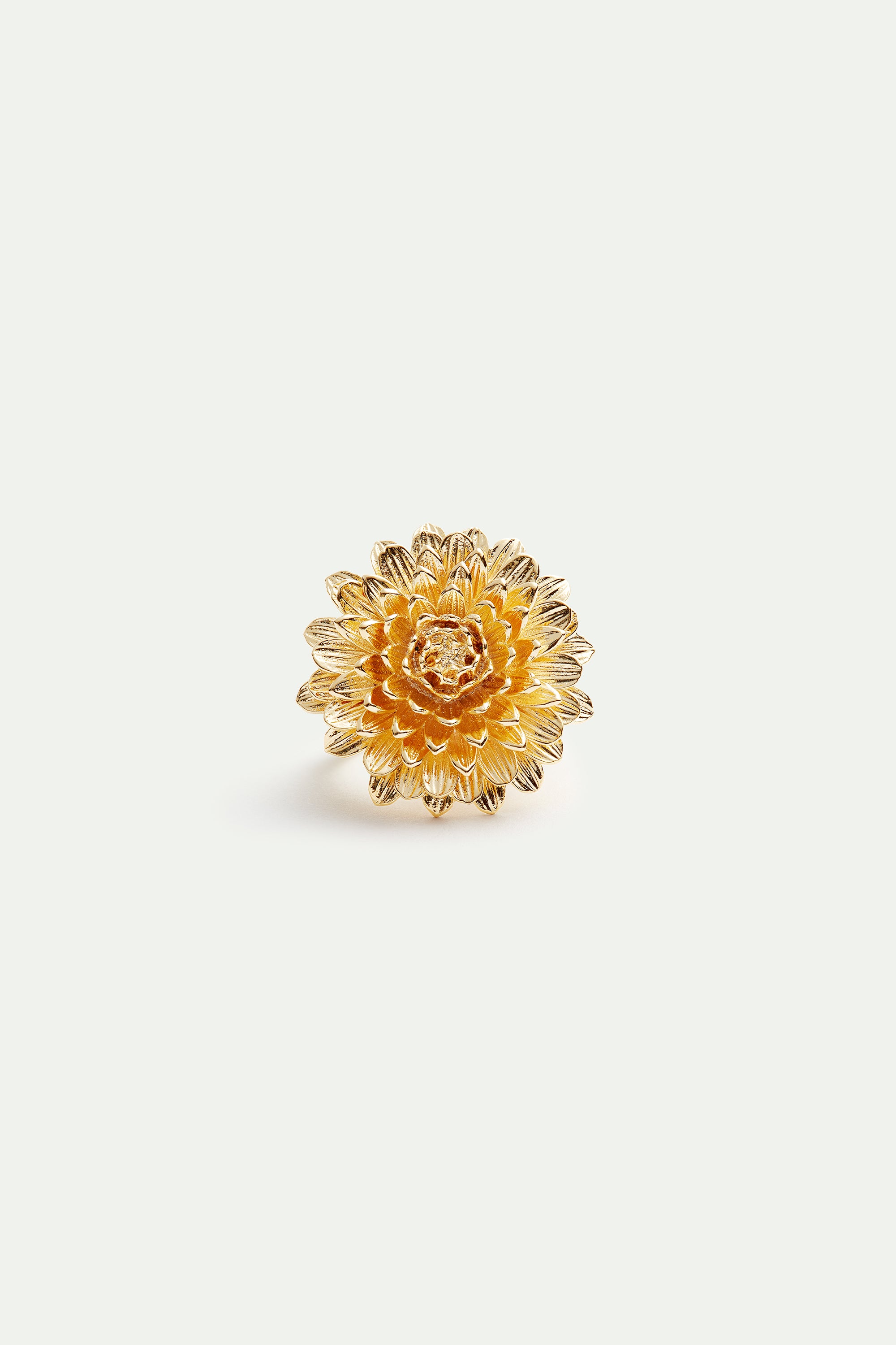 Golden dandelion cocktail ring