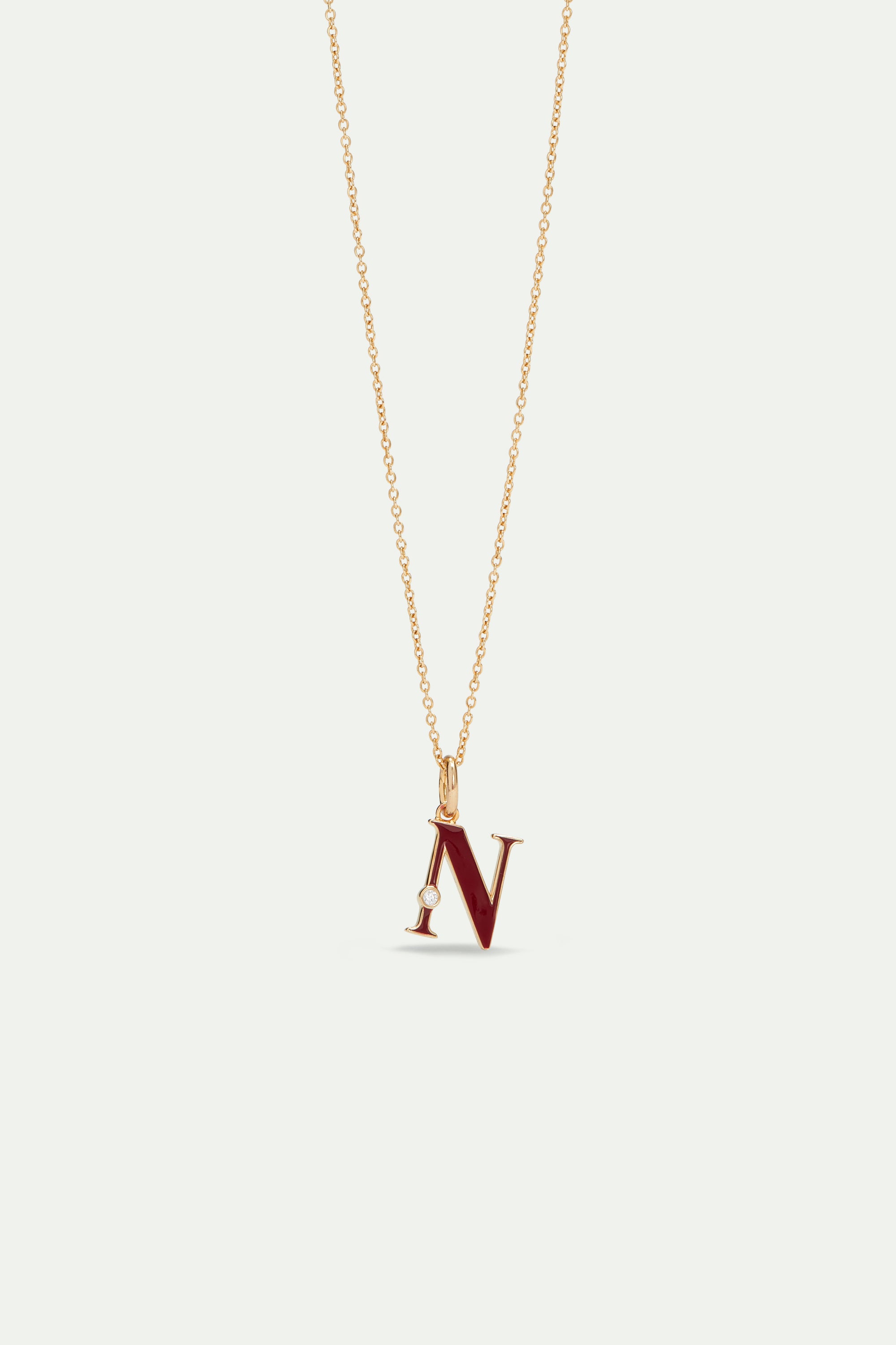 Collier pendentif lettre N