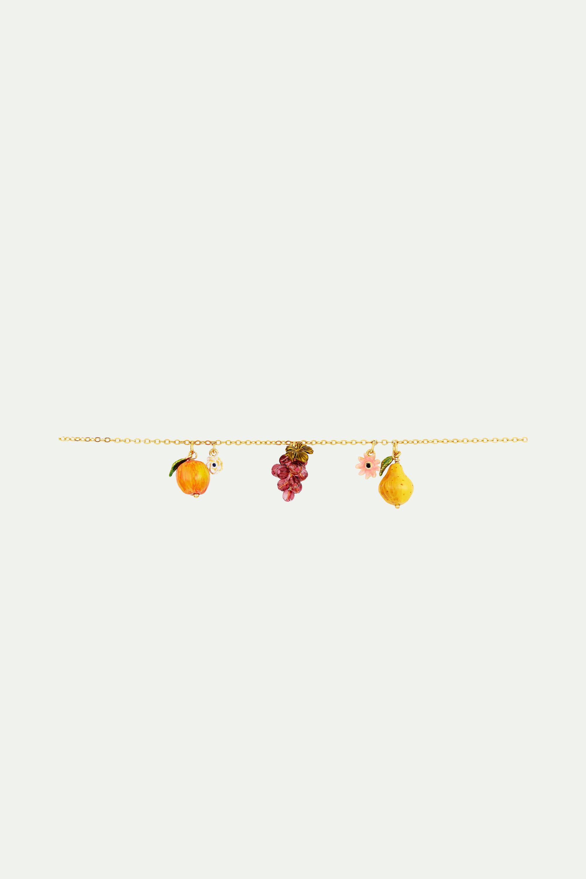 Bracelet charm's fruits du verger et fleurs romantiques