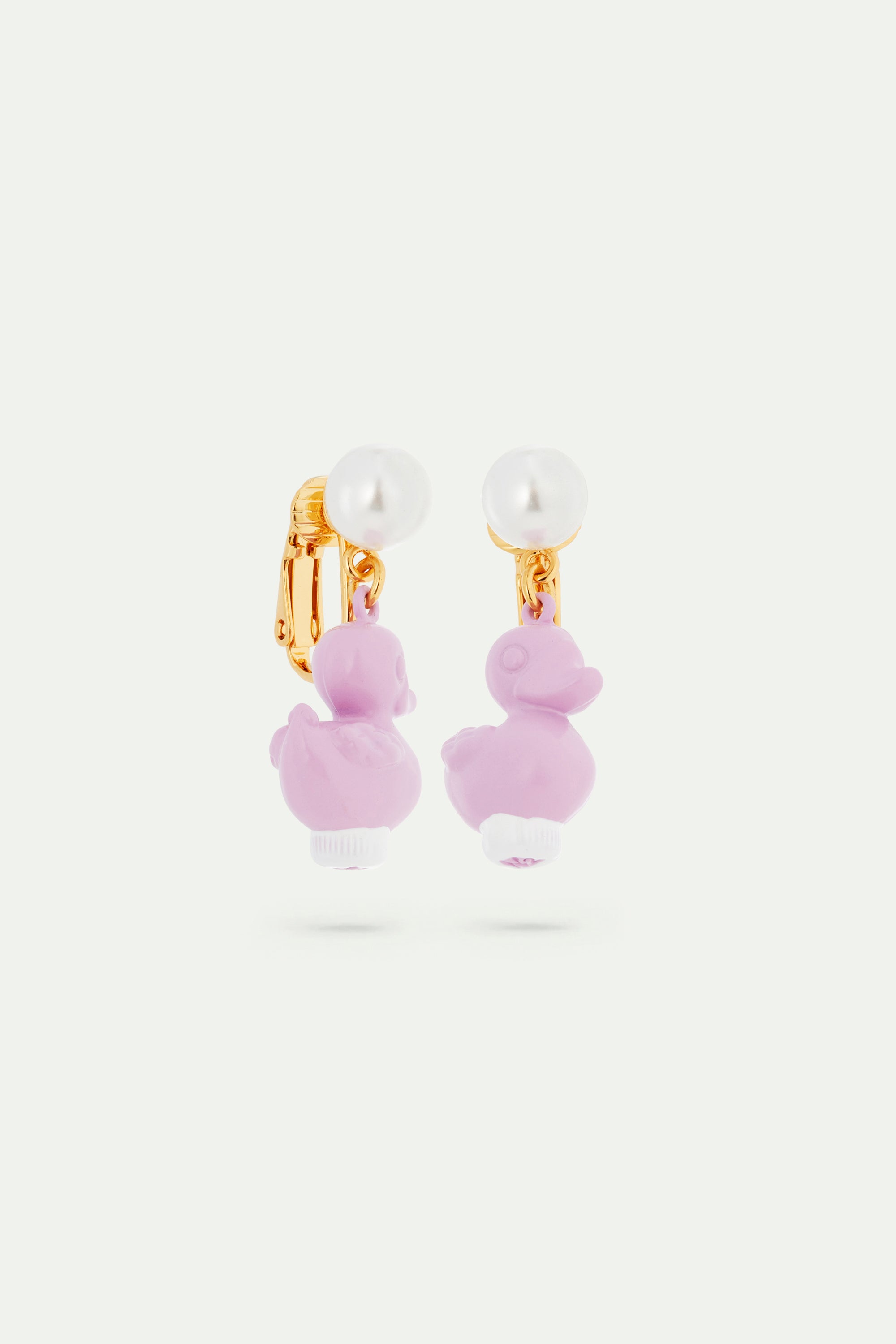 Boucles d'oreilles canard en plastique violet