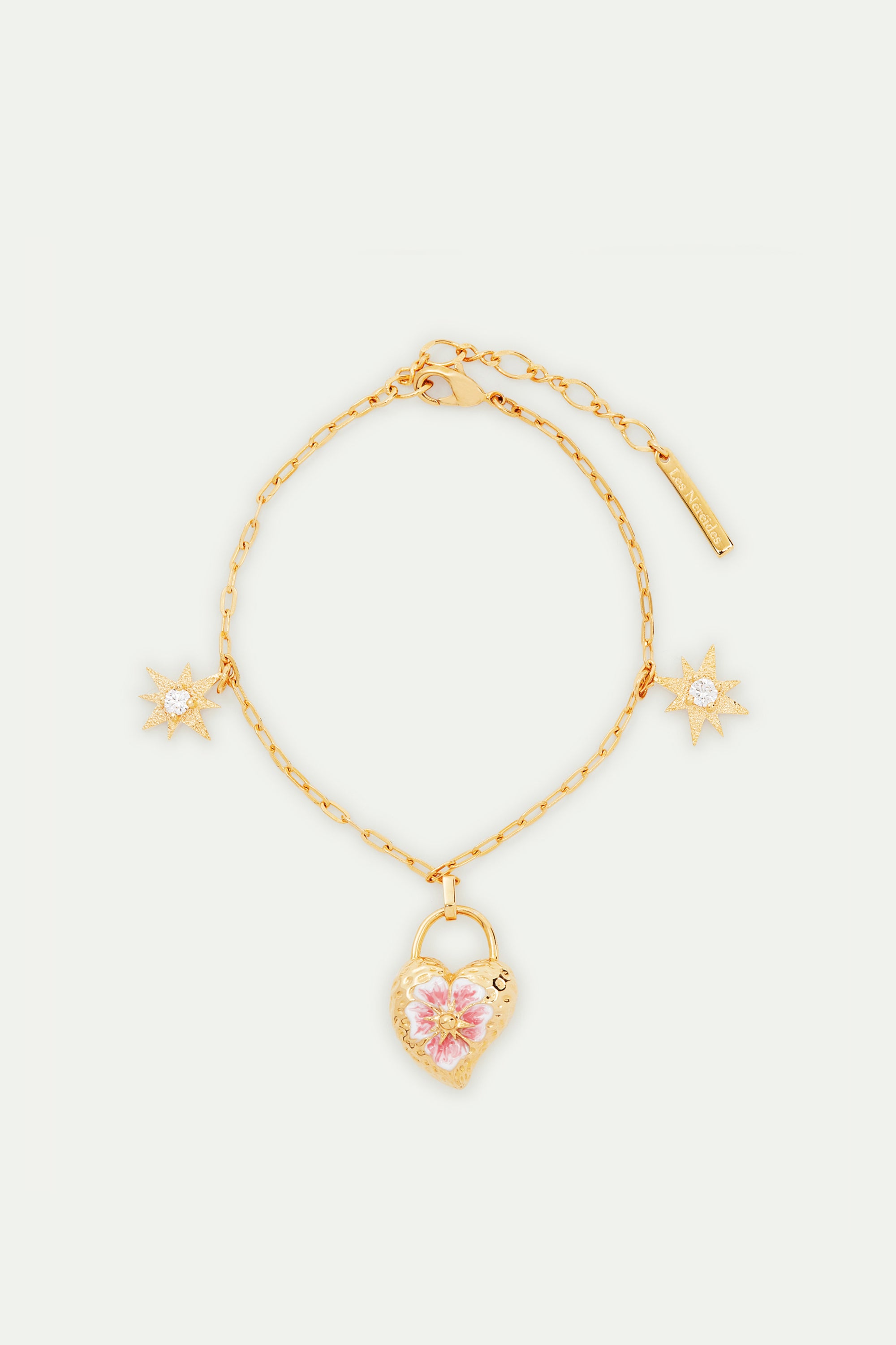 Bracelet charm's étoiles et fleurs de pensées