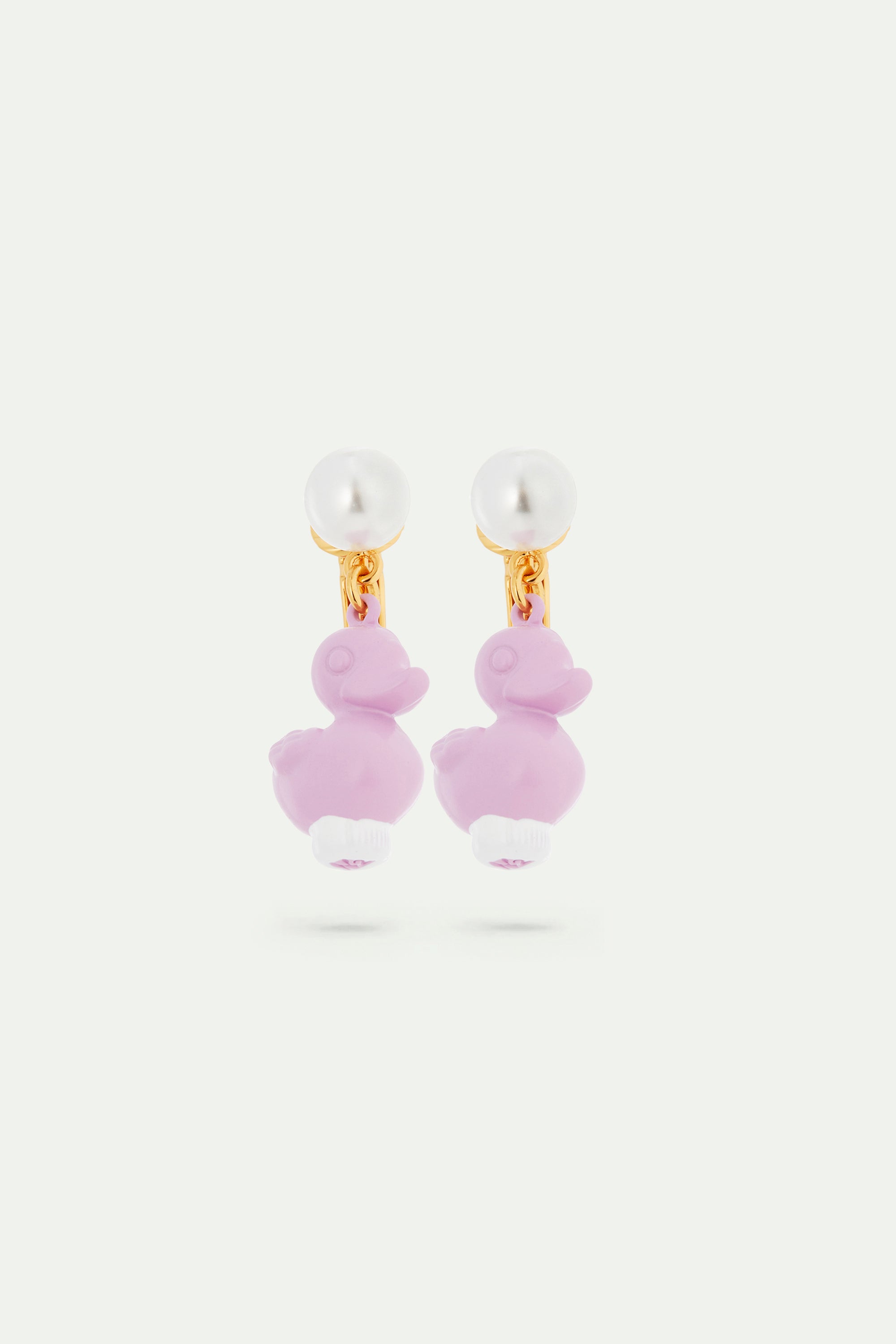 Boucles d'oreilles canard en plastique violet