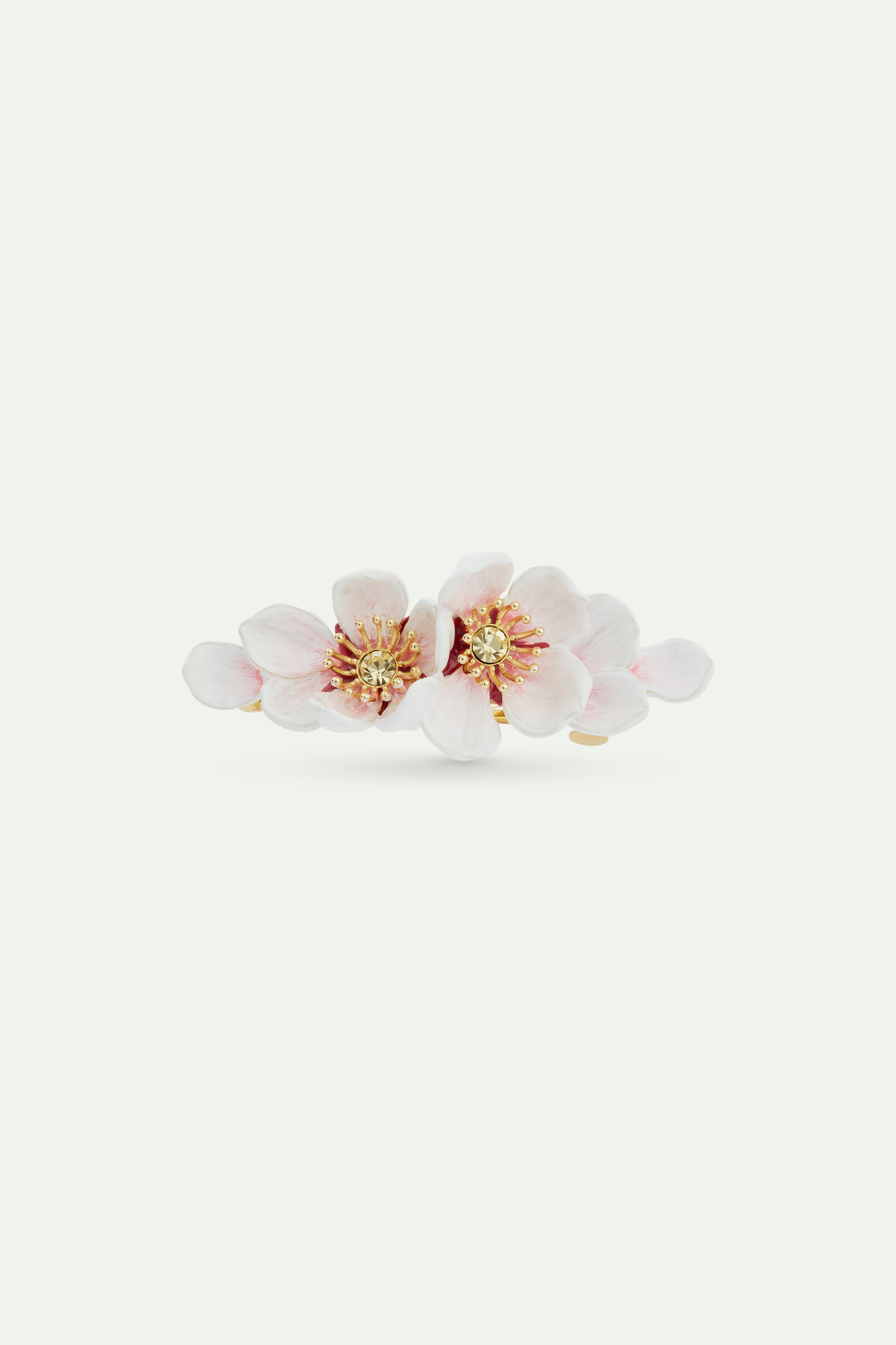 White cherry blossom hair pin