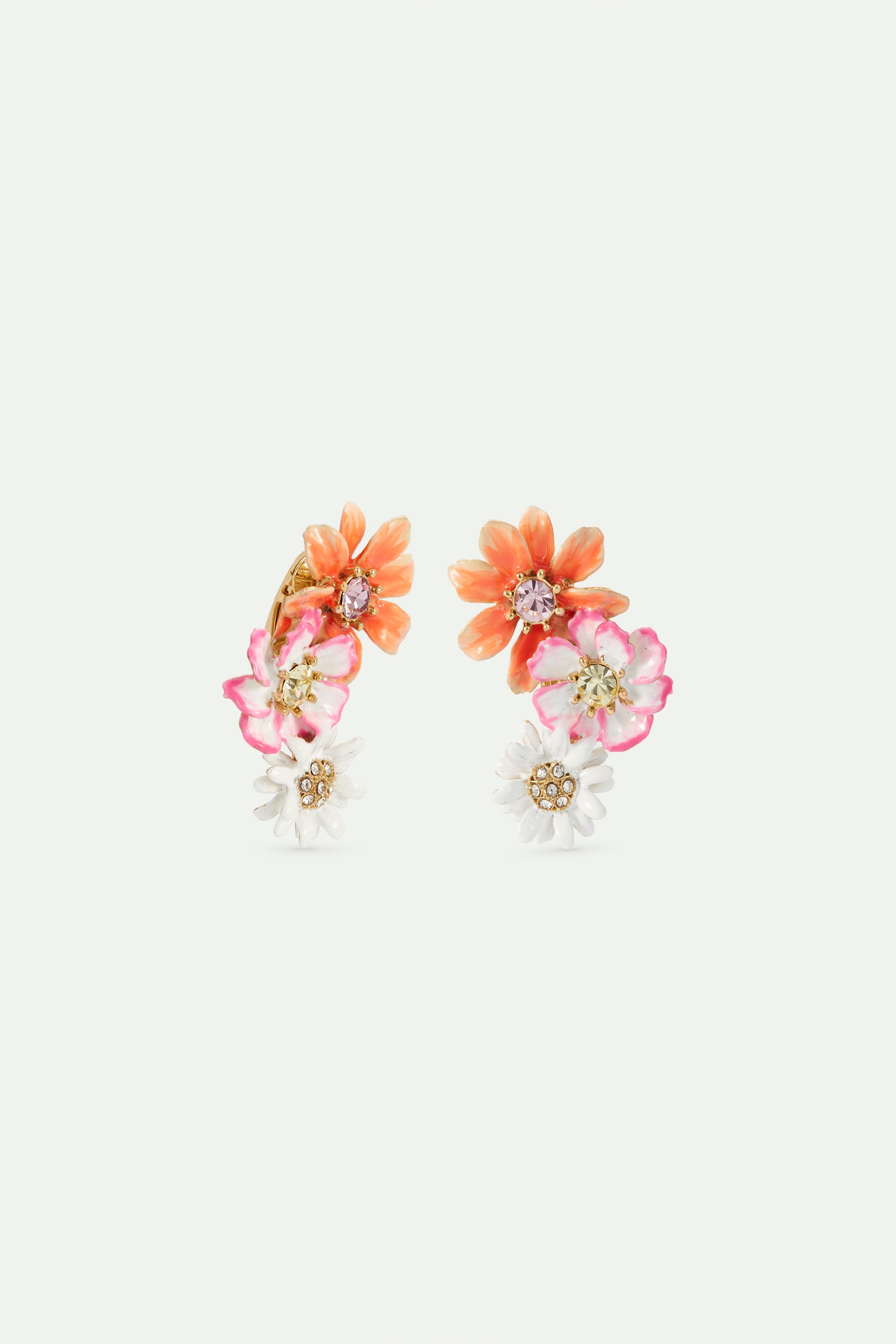 Boucles d'oreilles fleurs pâquerettes et zinnias