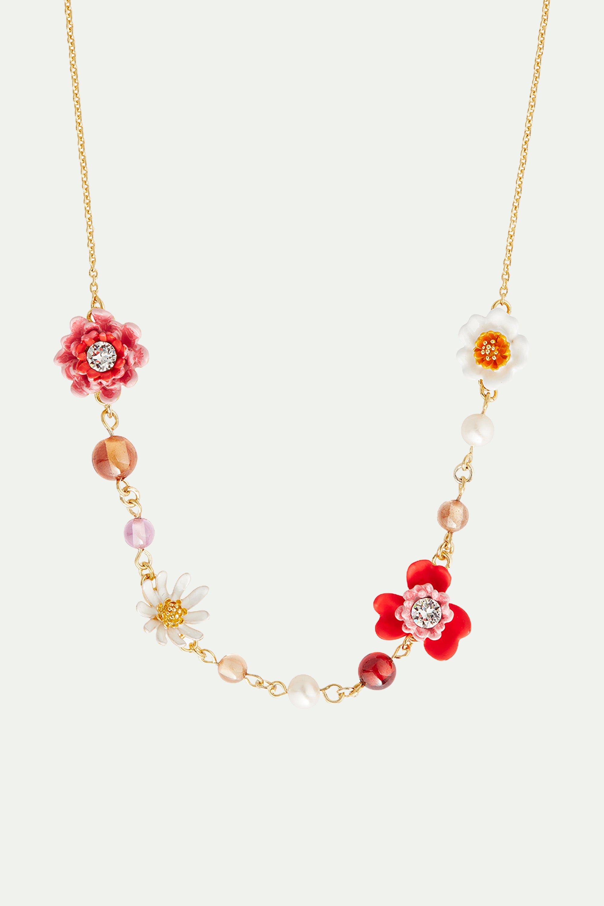 Collier fin anémone et gerbera