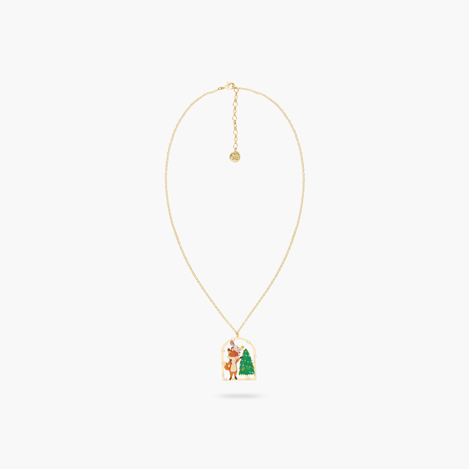 Collier Pendentif Lapin, Renard et Sapin de Noël