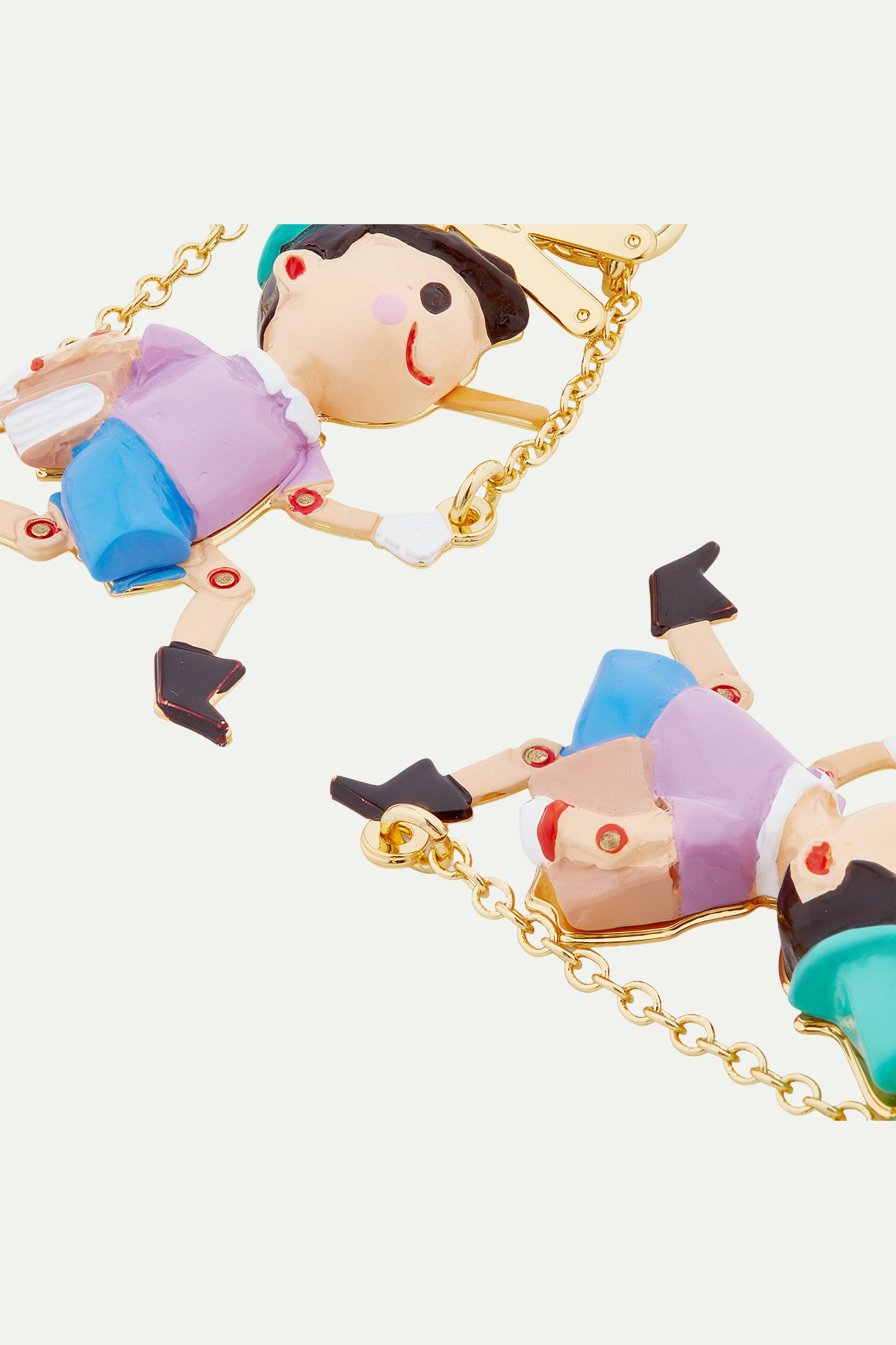 Pinocchio puppet post earrings